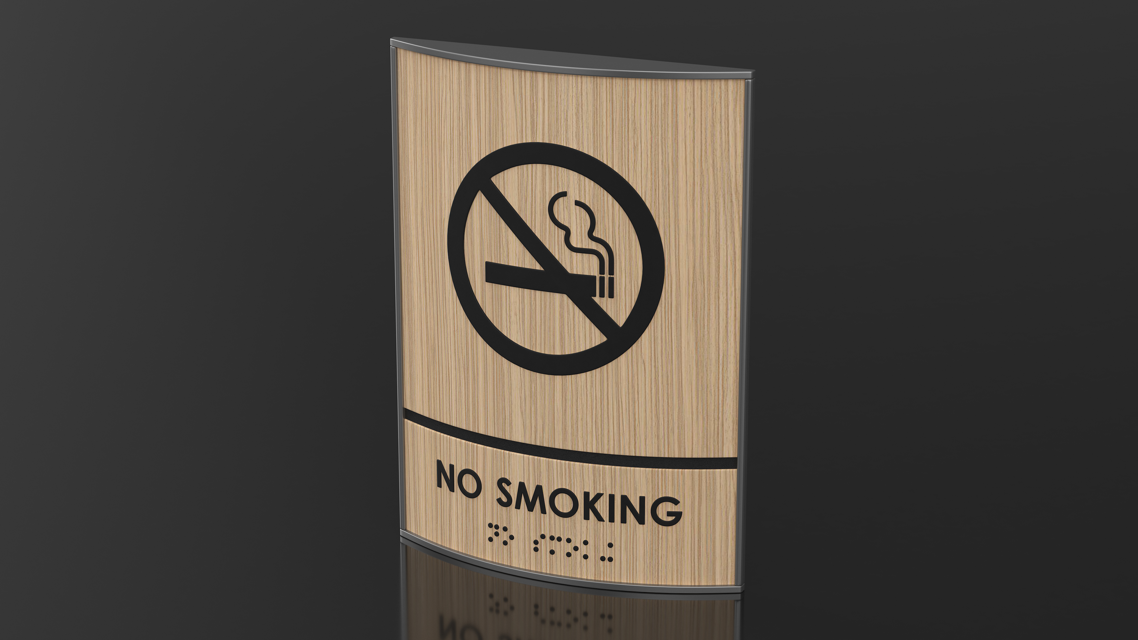 3D No Smoking Braille Sign model