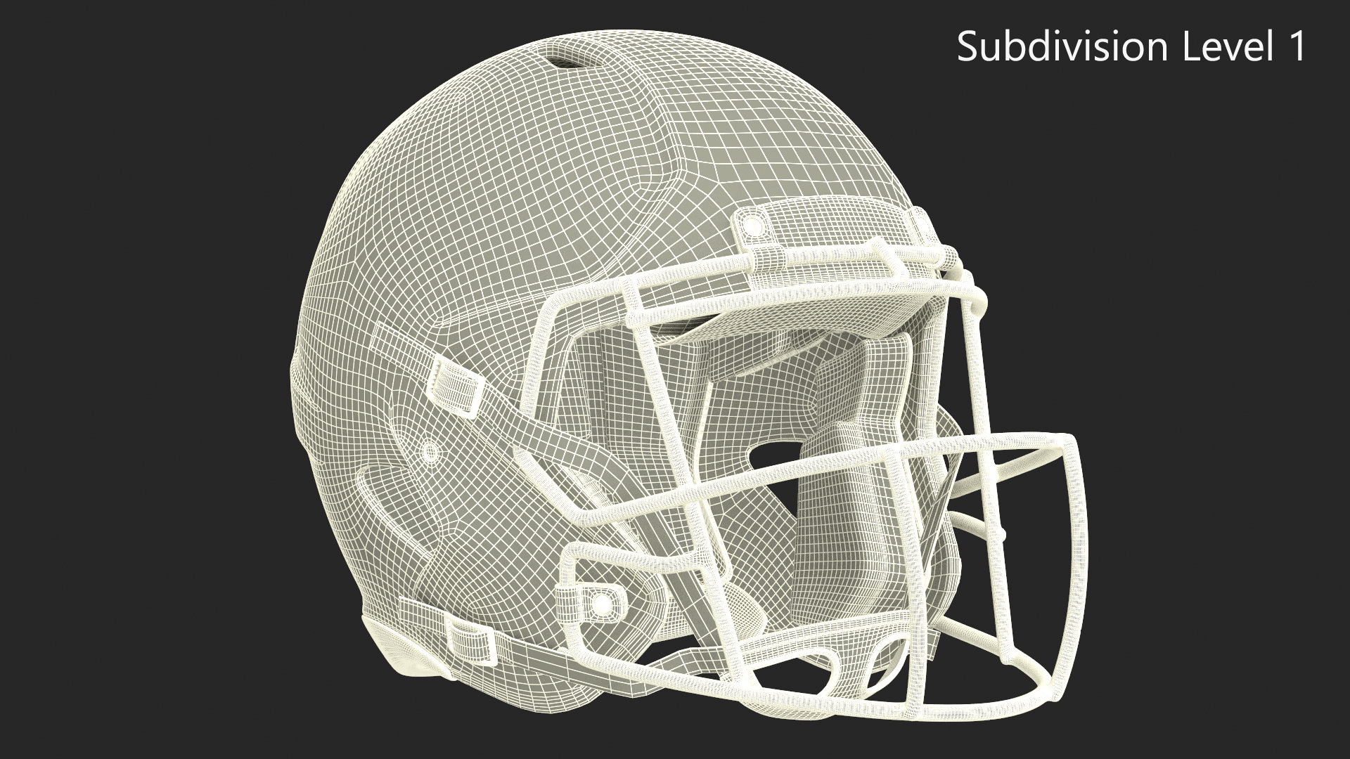 3D model Helmet Red American Football Player