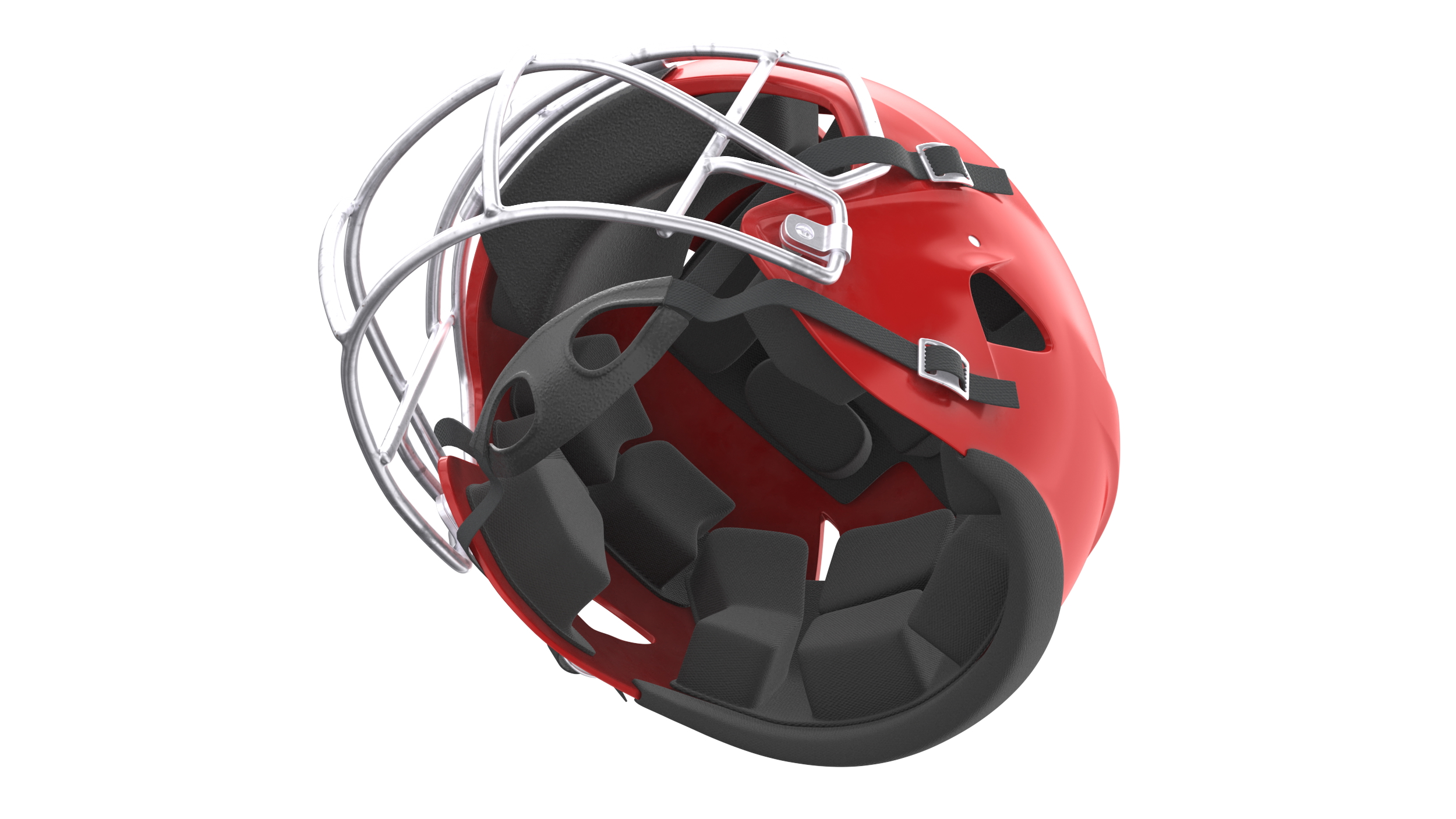 3D model Helmet Red American Football Player
