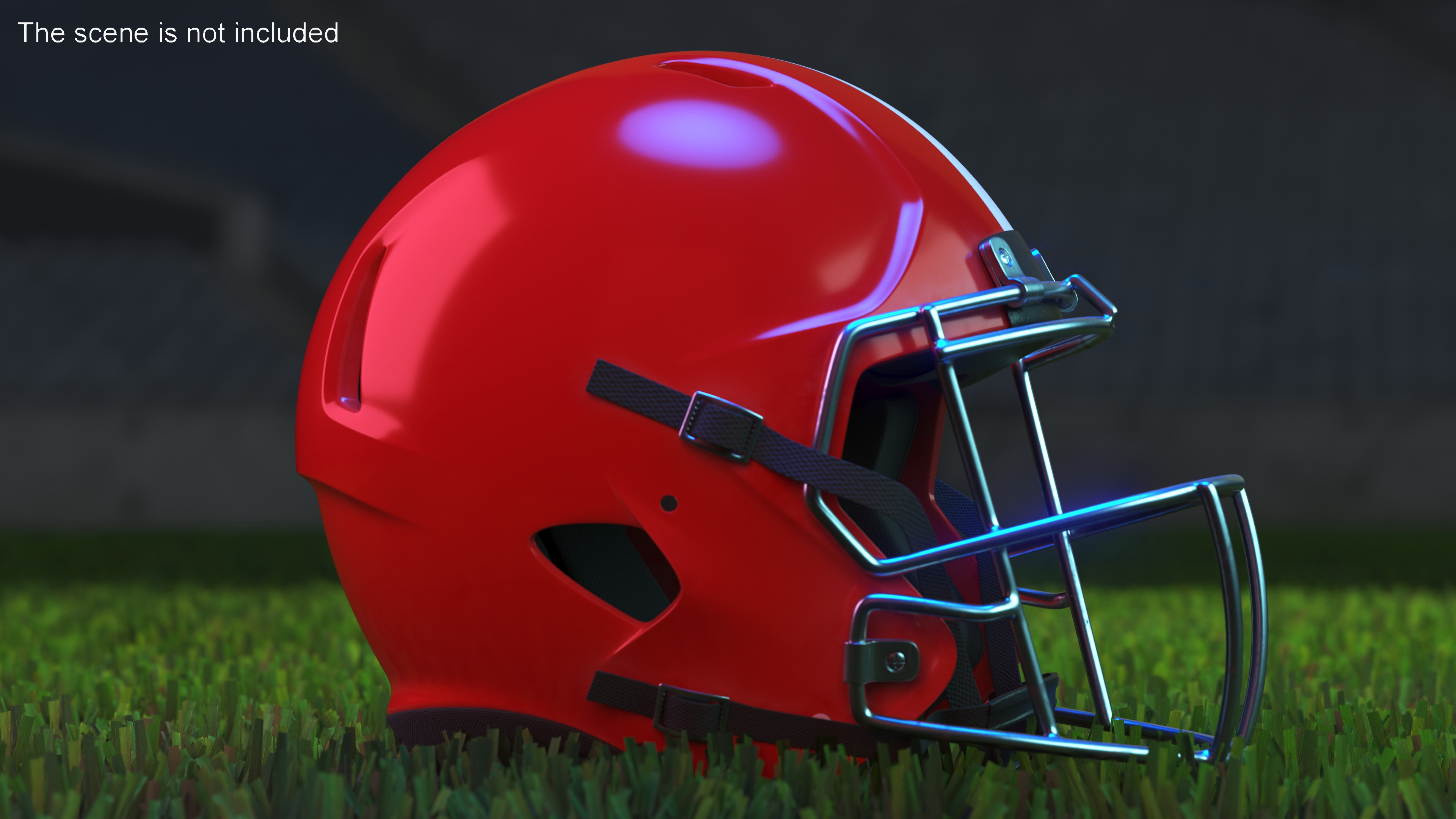 3D model Helmet Red American Football Player