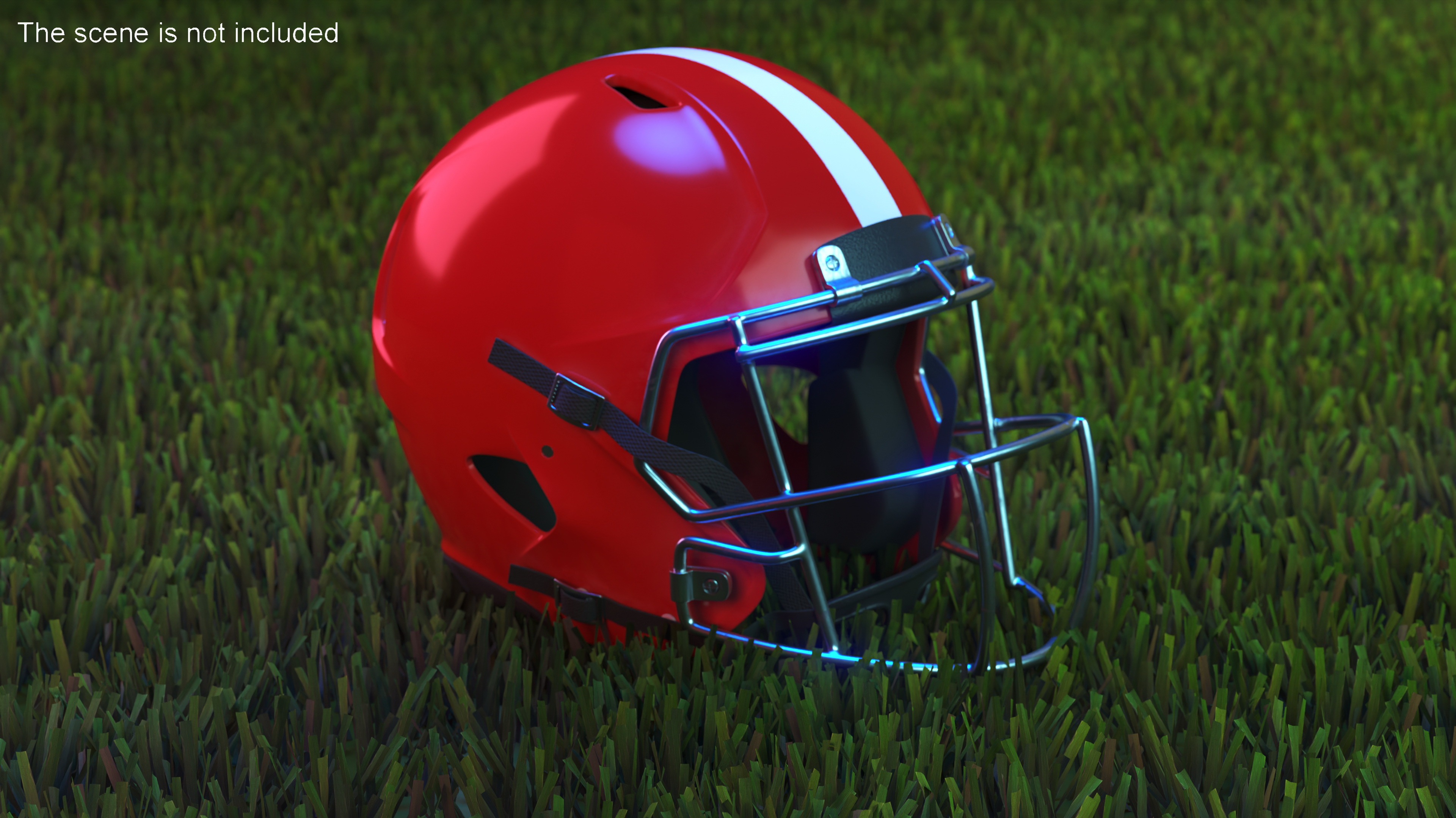 3D model Helmet Red American Football Player