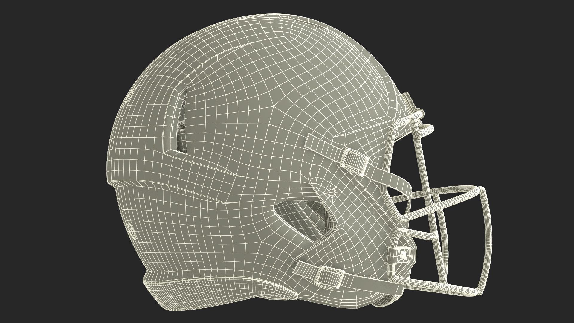3D model Helmet Red American Football Player