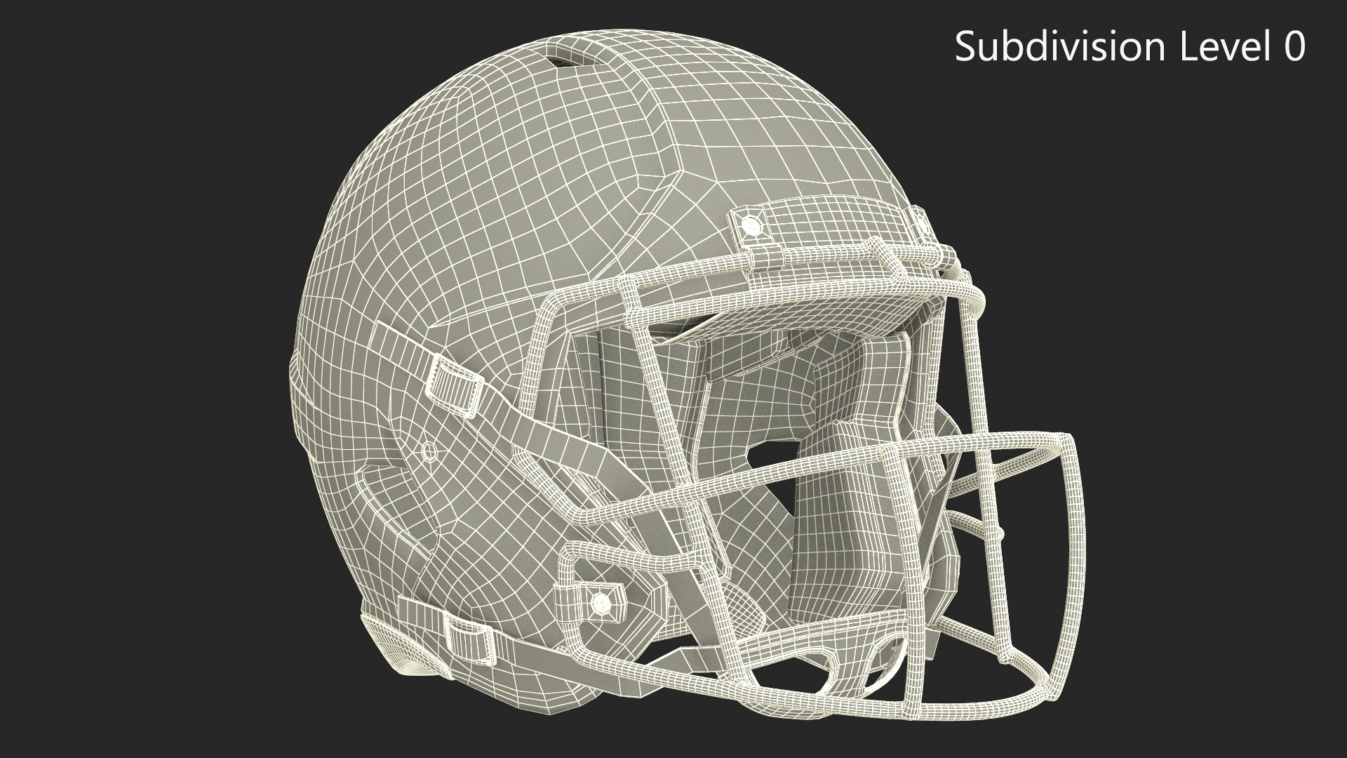 3D model Helmet Red American Football Player