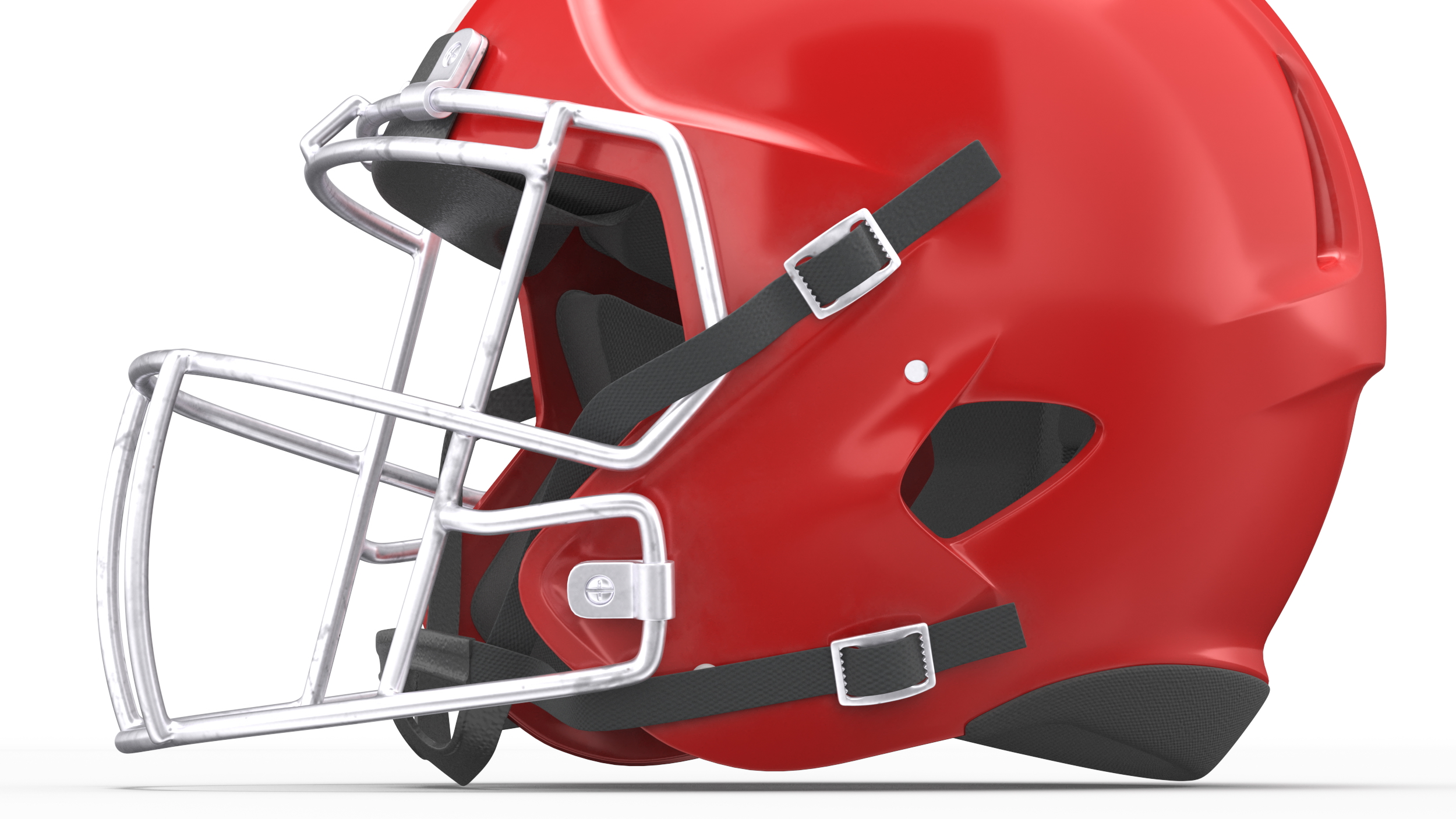 3D model Helmet Red American Football Player