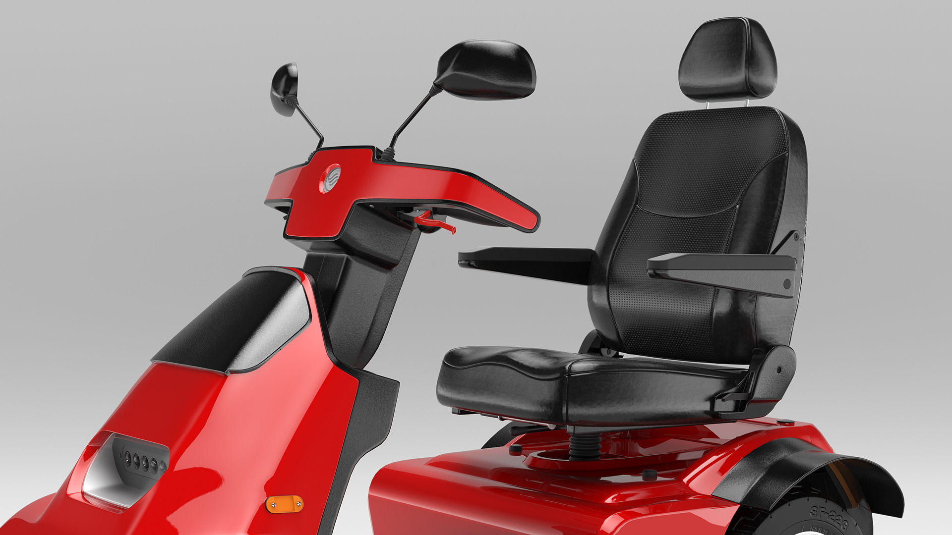 Red Electric Scooter S4 AFIKIM Rigged 3D