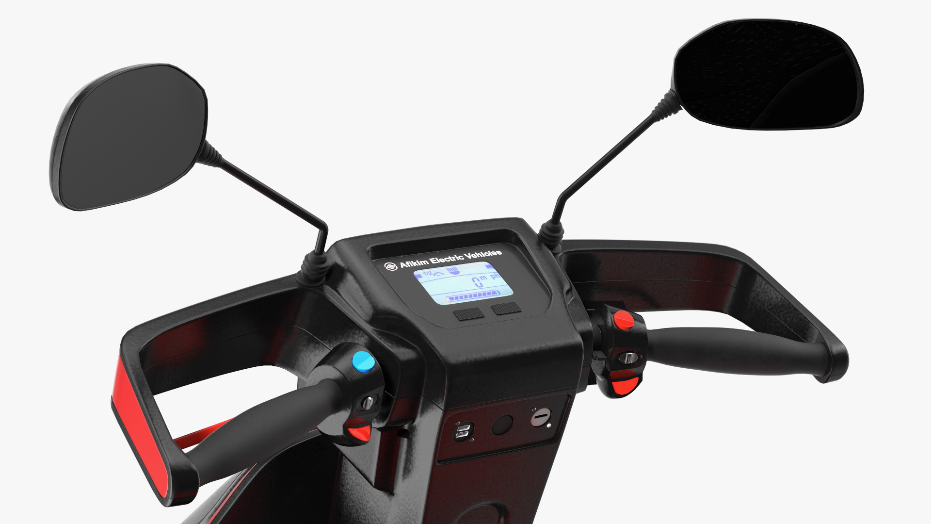 Red Electric Scooter S4 AFIKIM Rigged 3D
