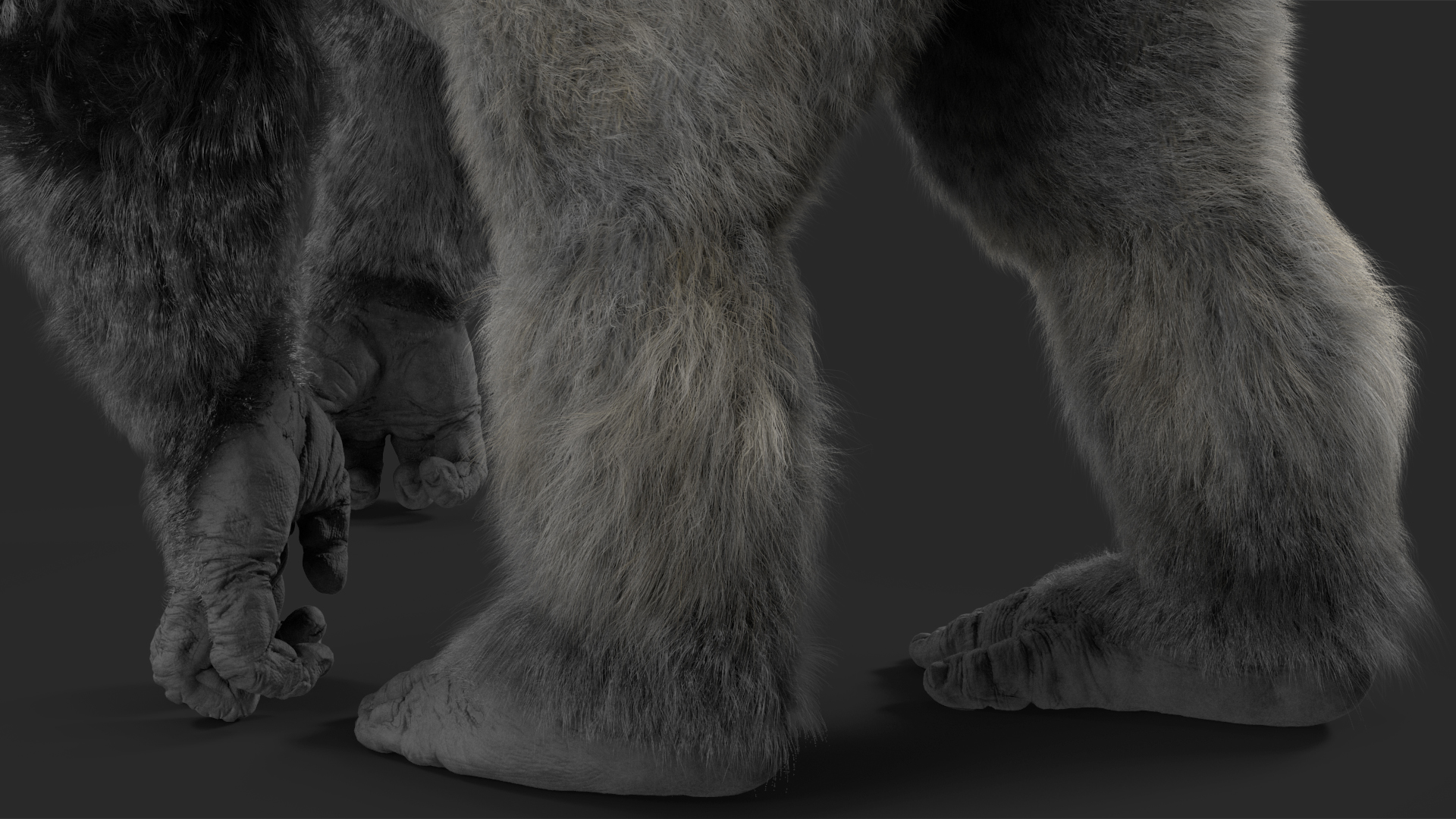 3D model Gorilla Western Lowland Walking Pose Fur