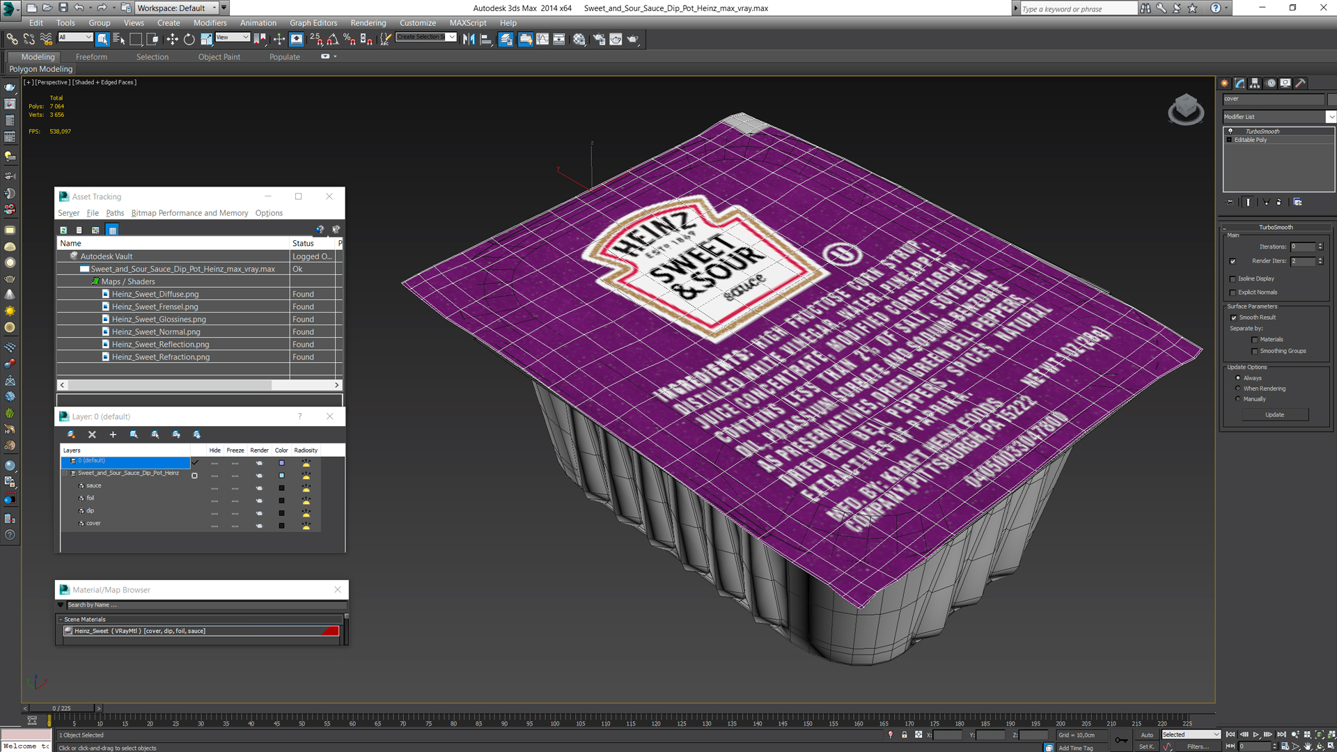 Sweet and Sour Sauce Dip Pot Heinz 3D model