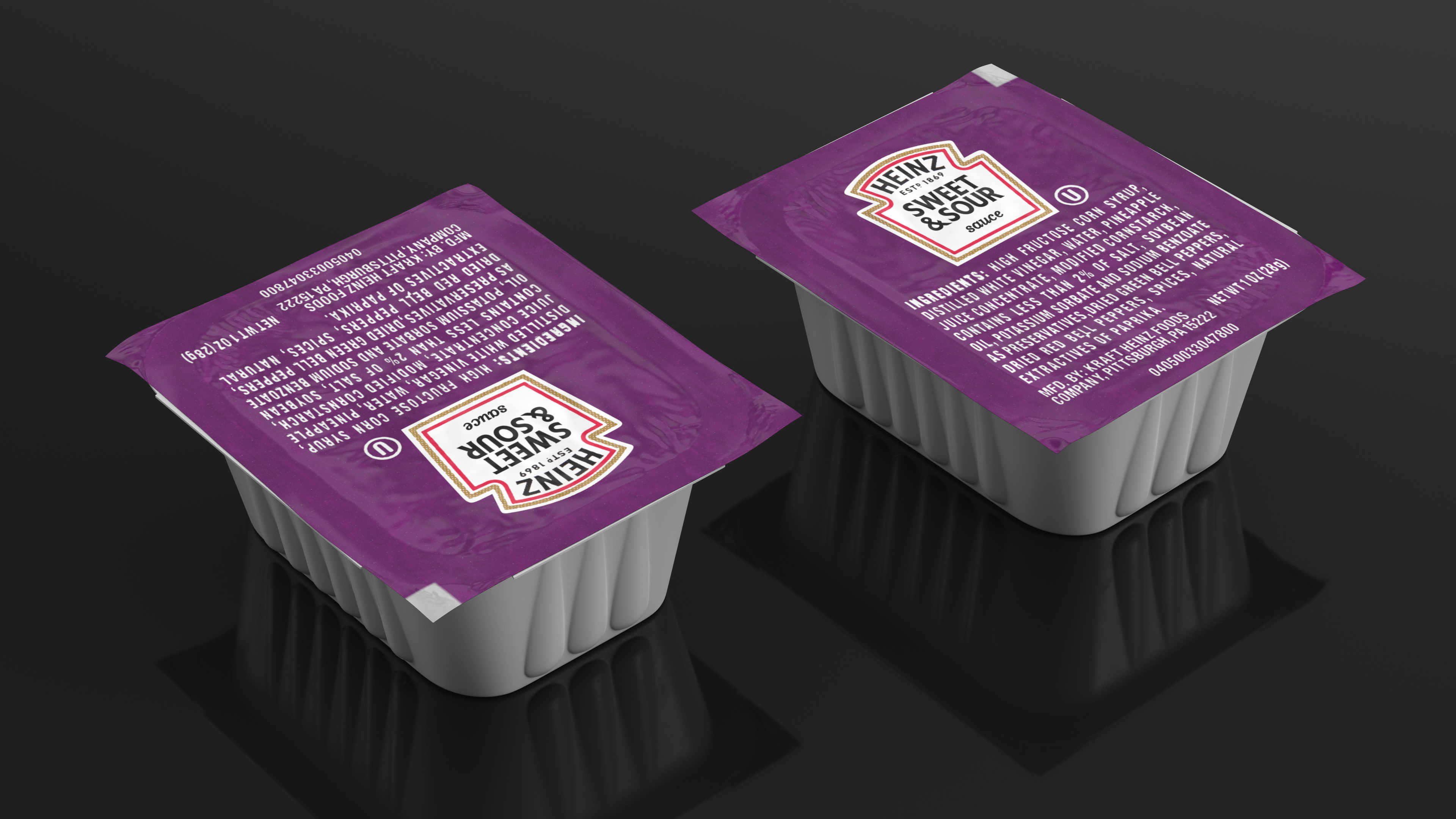 Sweet and Sour Sauce Dip Pot Heinz 3D model