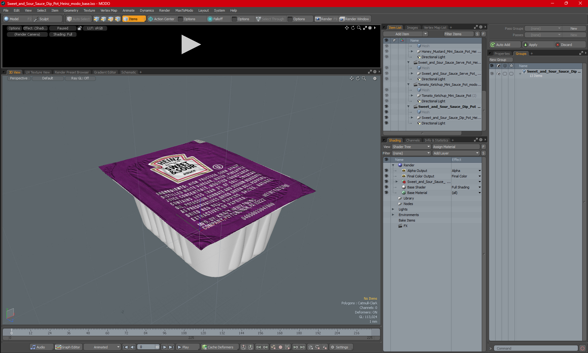 Sweet and Sour Sauce Dip Pot Heinz 3D model