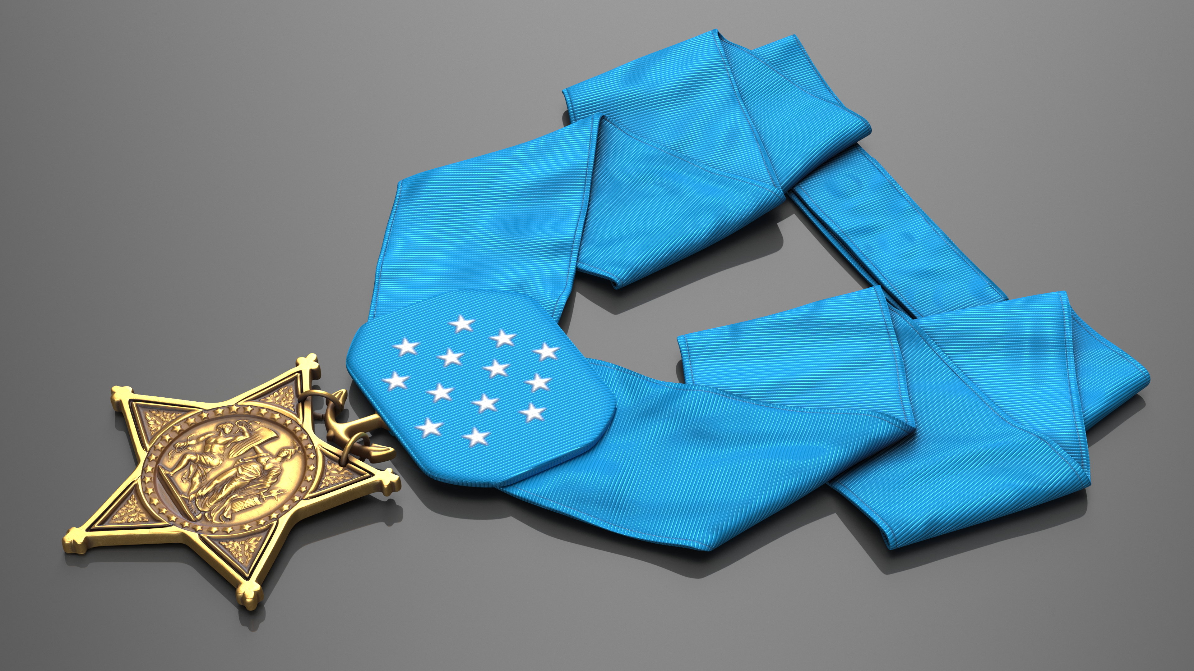 3D US Navy Medal of Honor Lying model