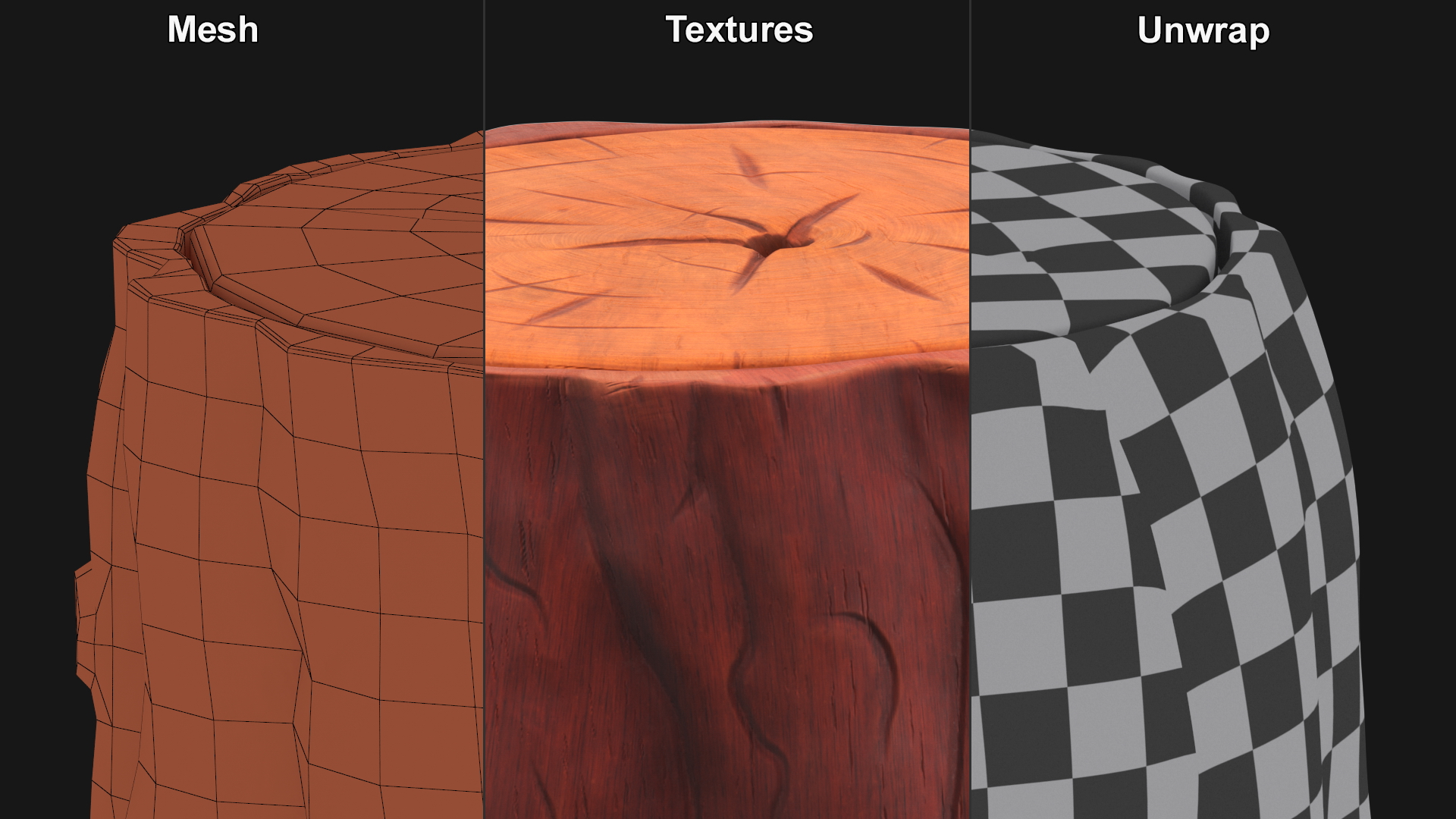 Low Cartoon Stump 3D