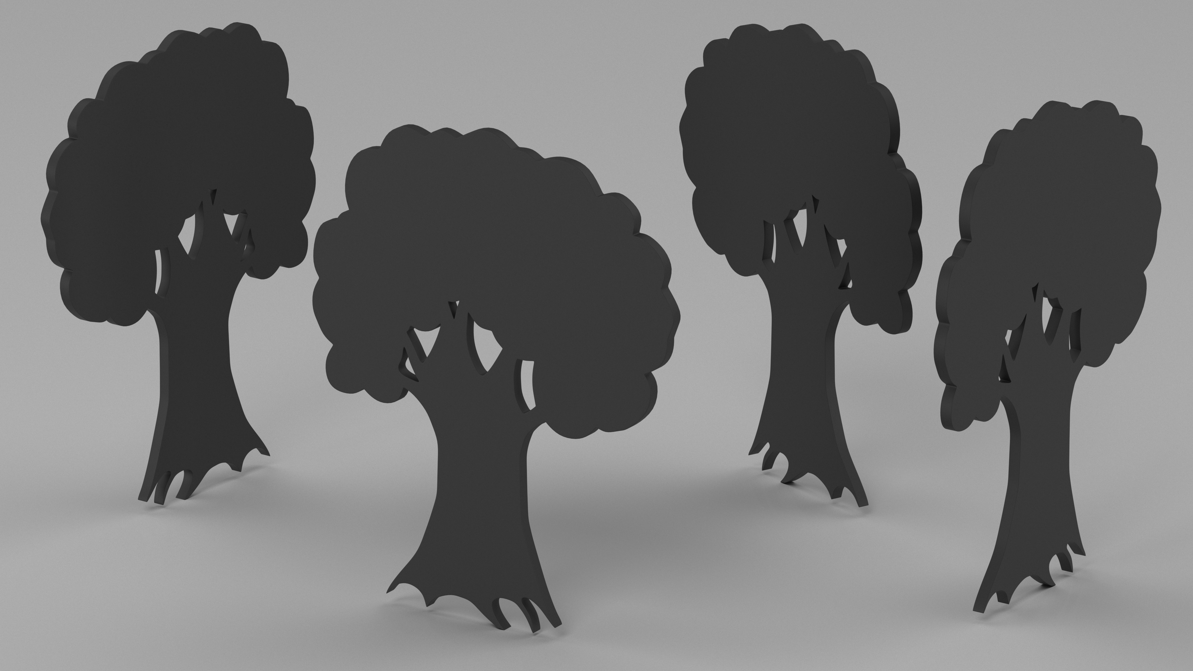 Oak Tree Silhouette 3D model