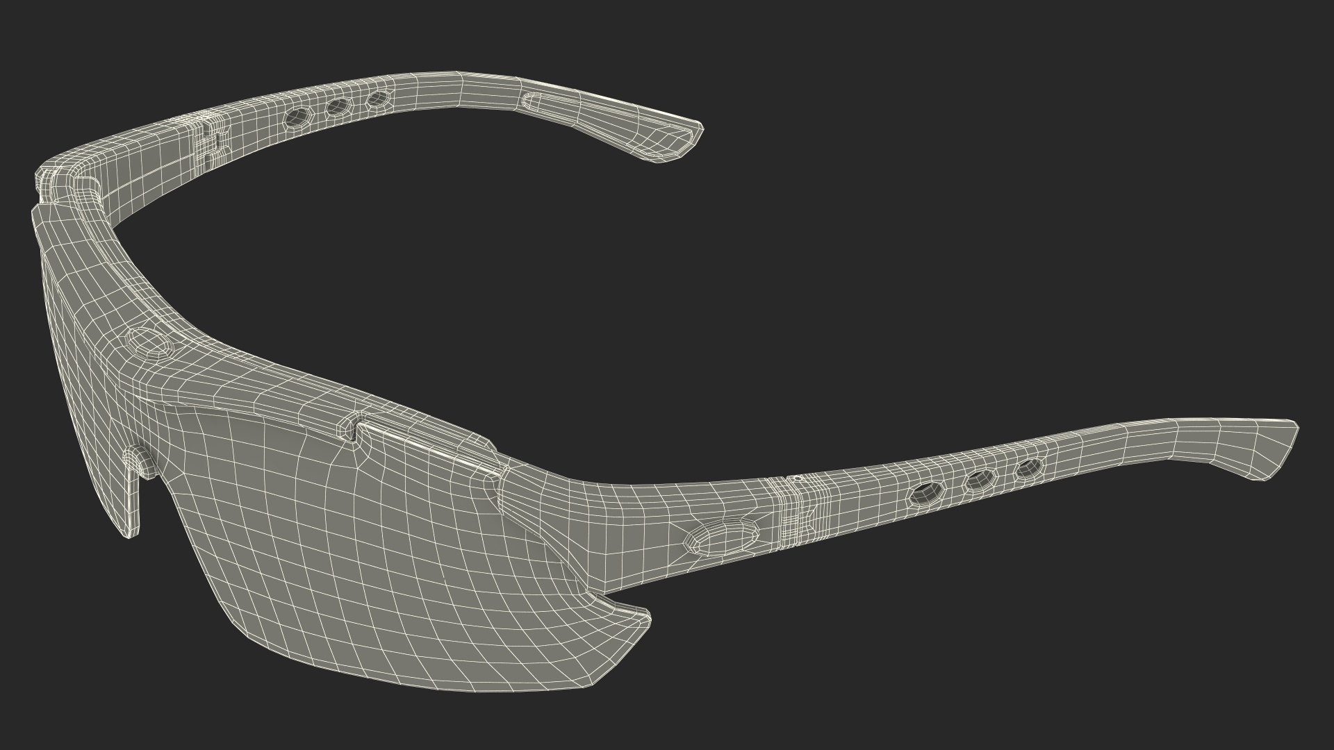White Sport Sunglasses with Red Lenses Set 3D