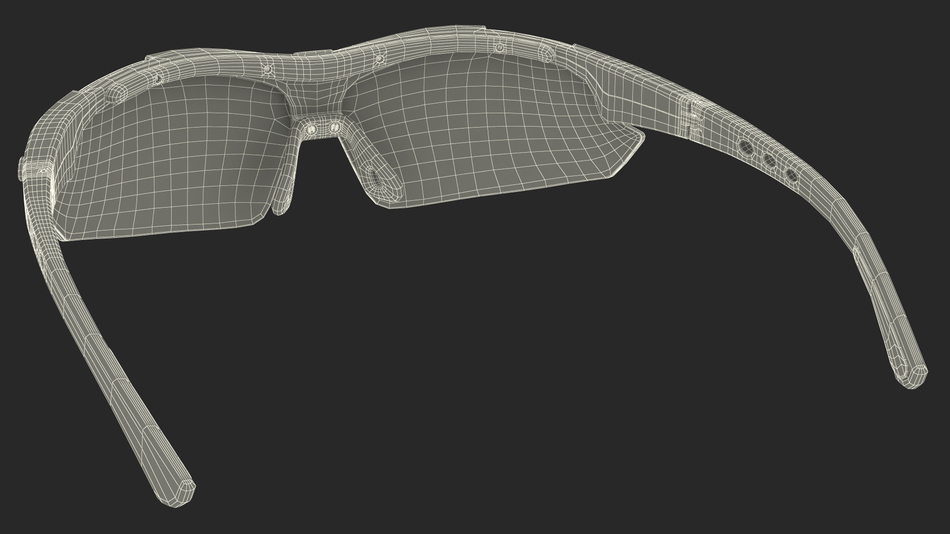 White Sport Sunglasses with Red Lenses Set 3D