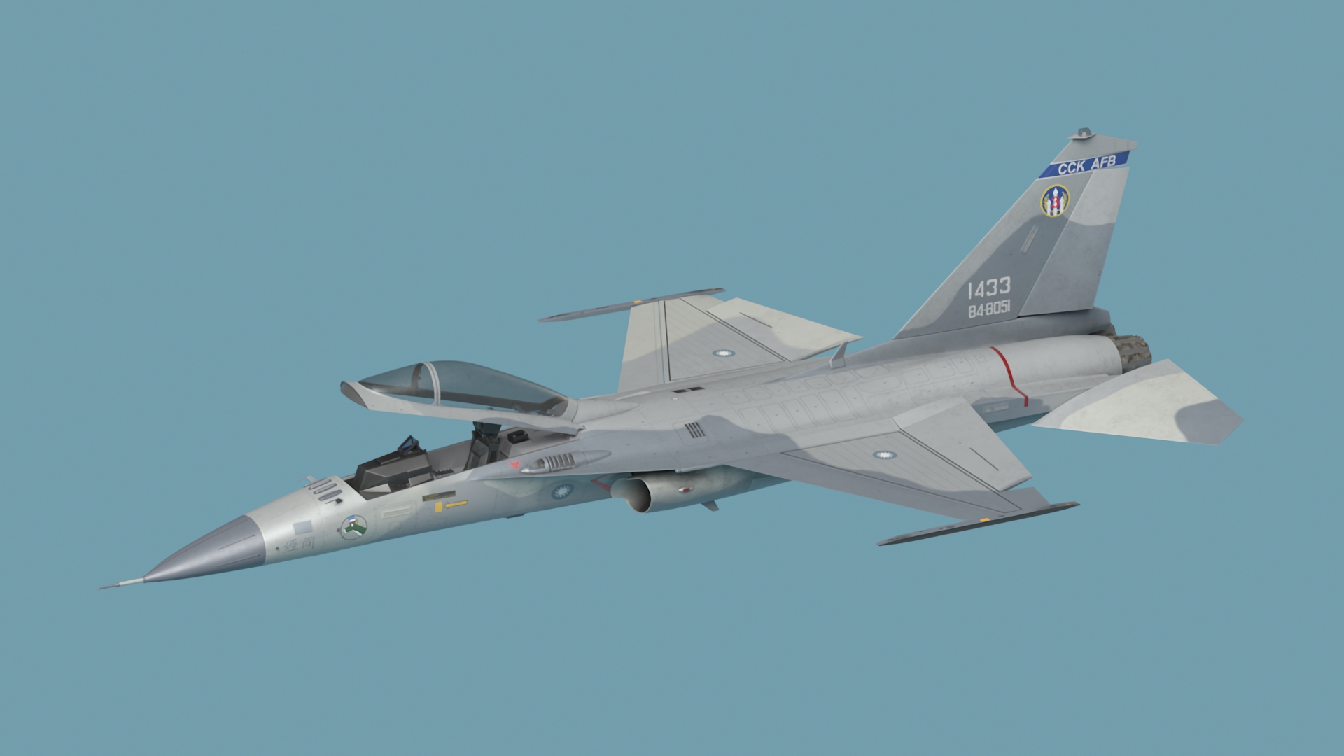 3D Unarmed Fighter Jet AIDC F-CK-1 Rigged model