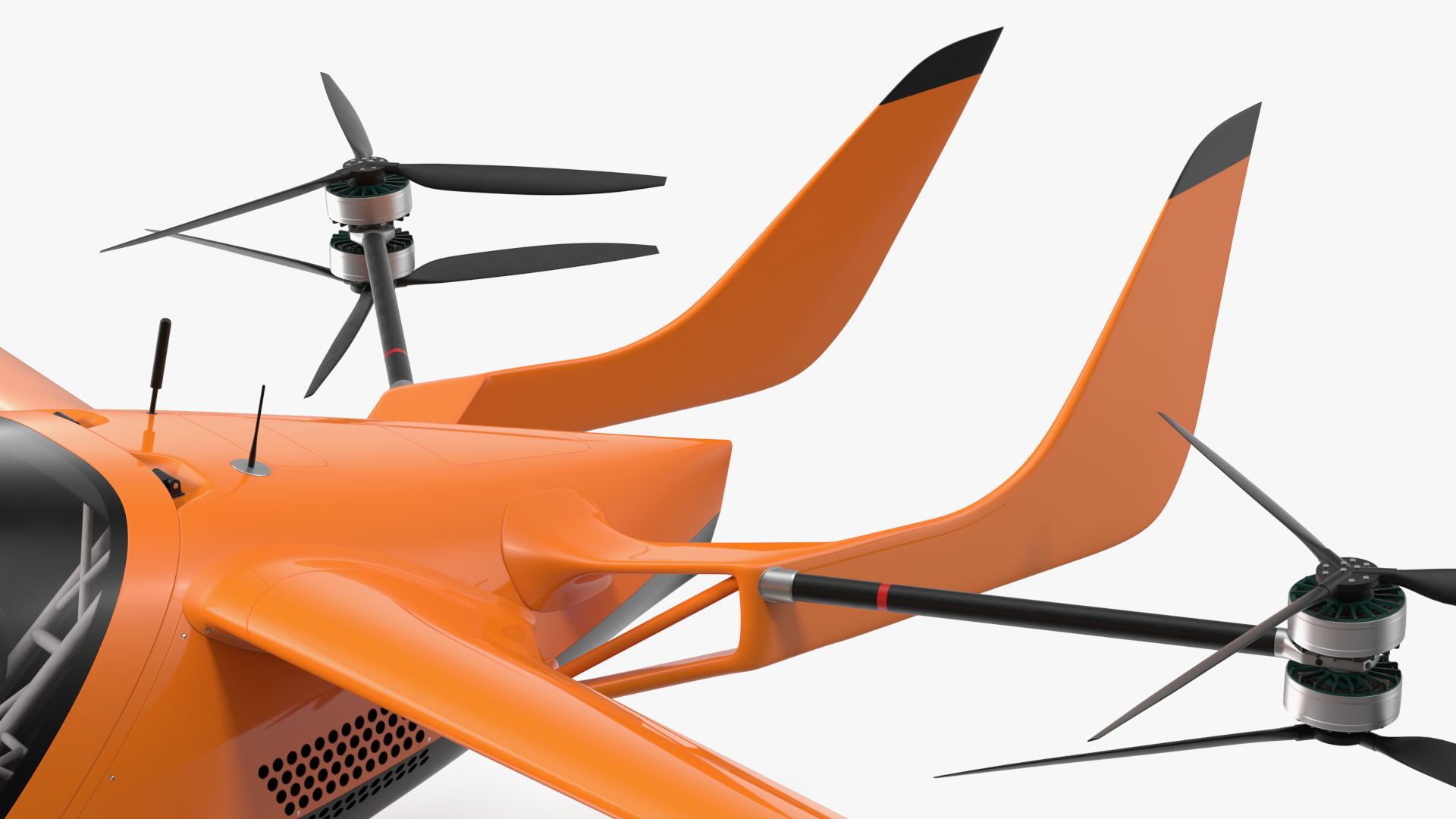 3D Sporty Two Seater Air Vehicle Rigged