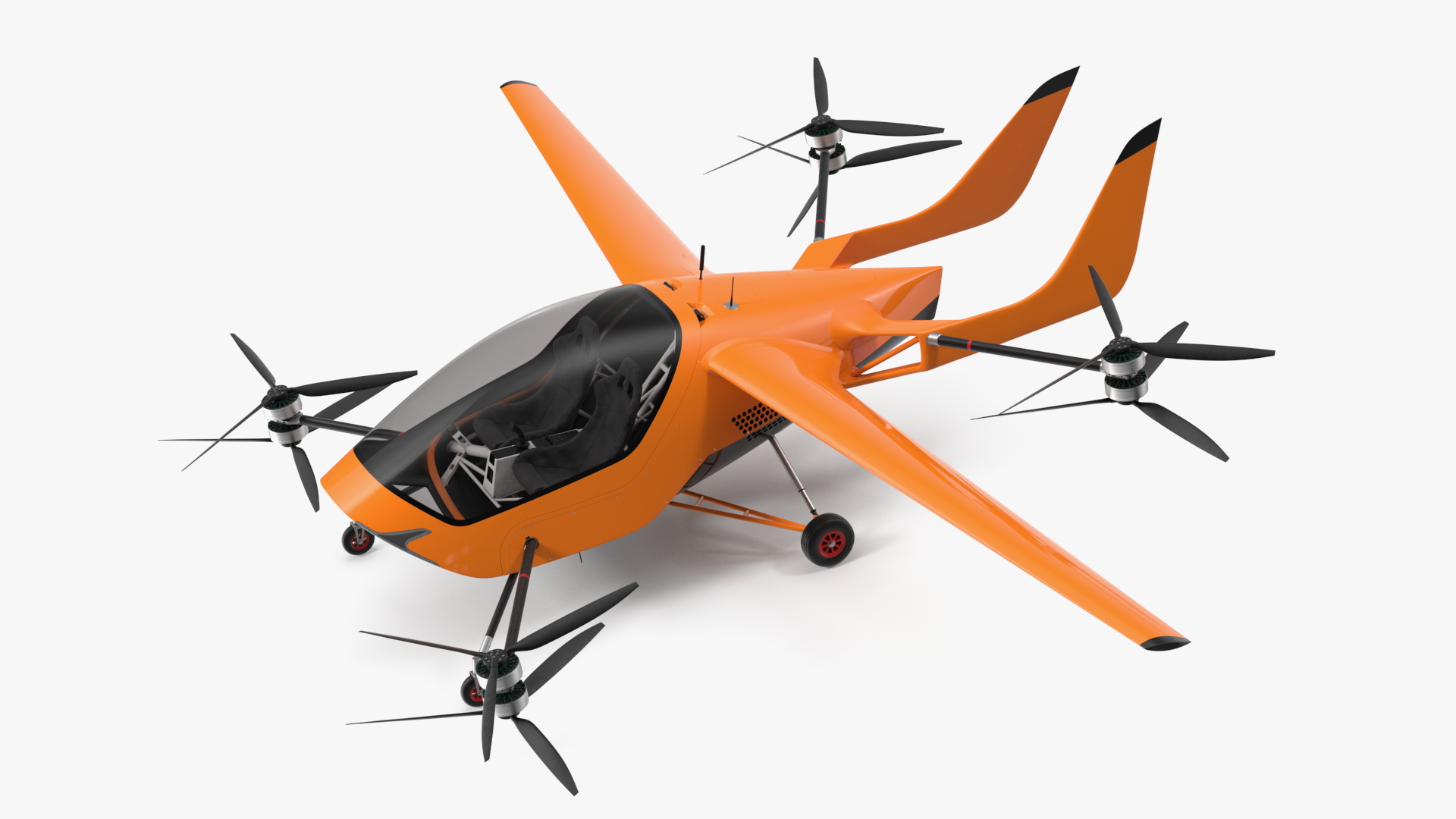 3D Sporty Two Seater Air Vehicle Rigged