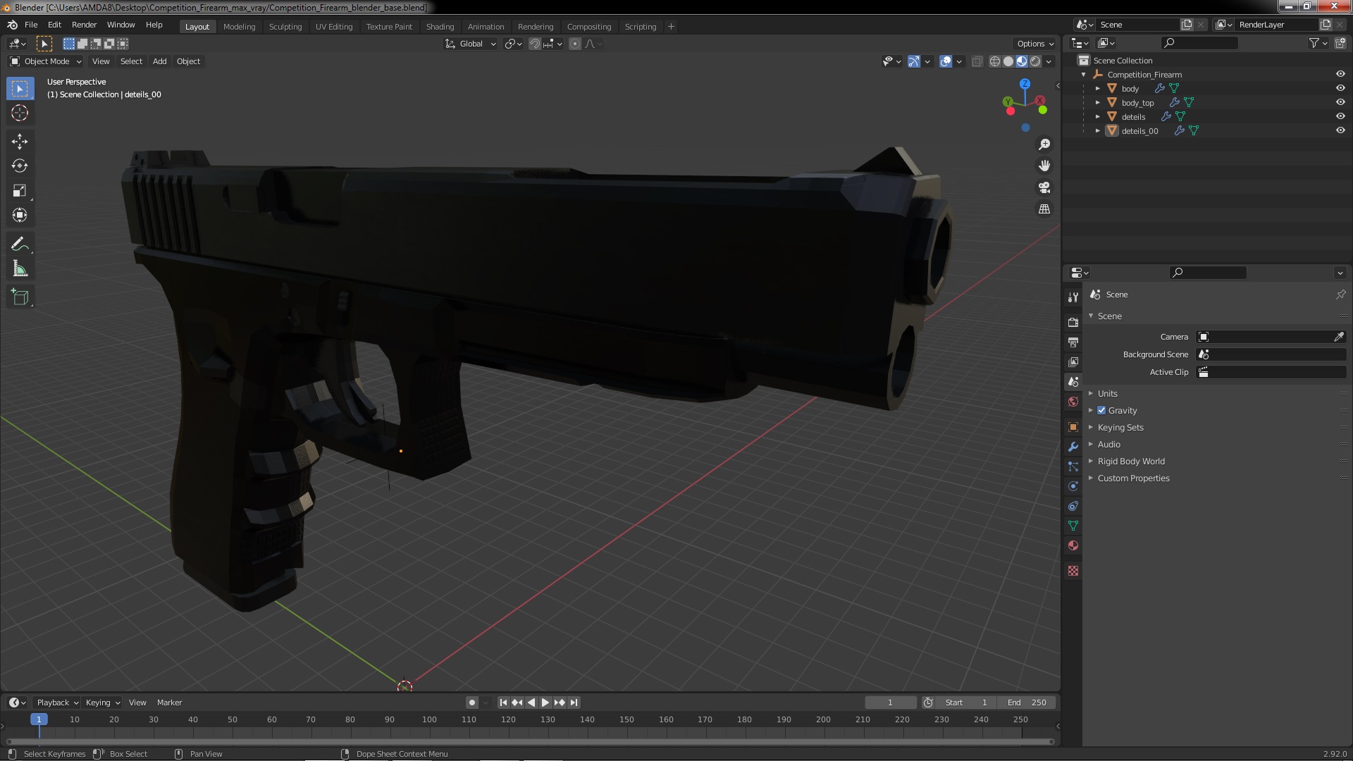 Competition Firearm 3D model