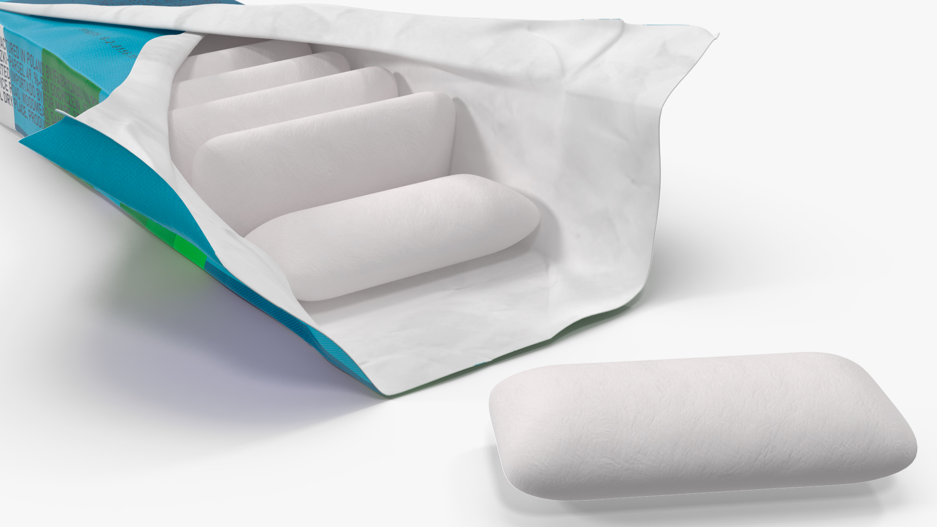 Chewing Gum Package Open with Pads 3D model