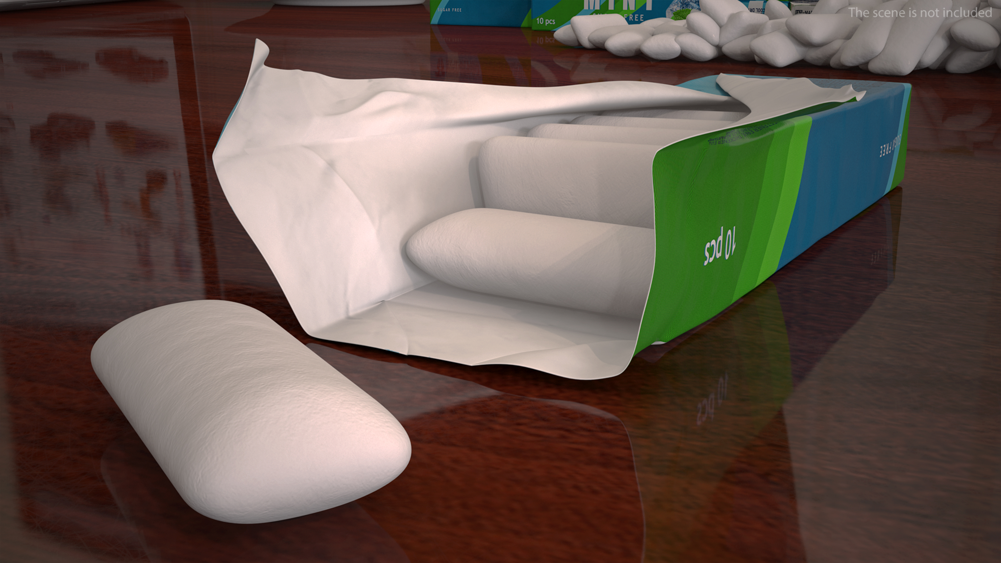 Chewing Gum Package Open with Pads 3D model