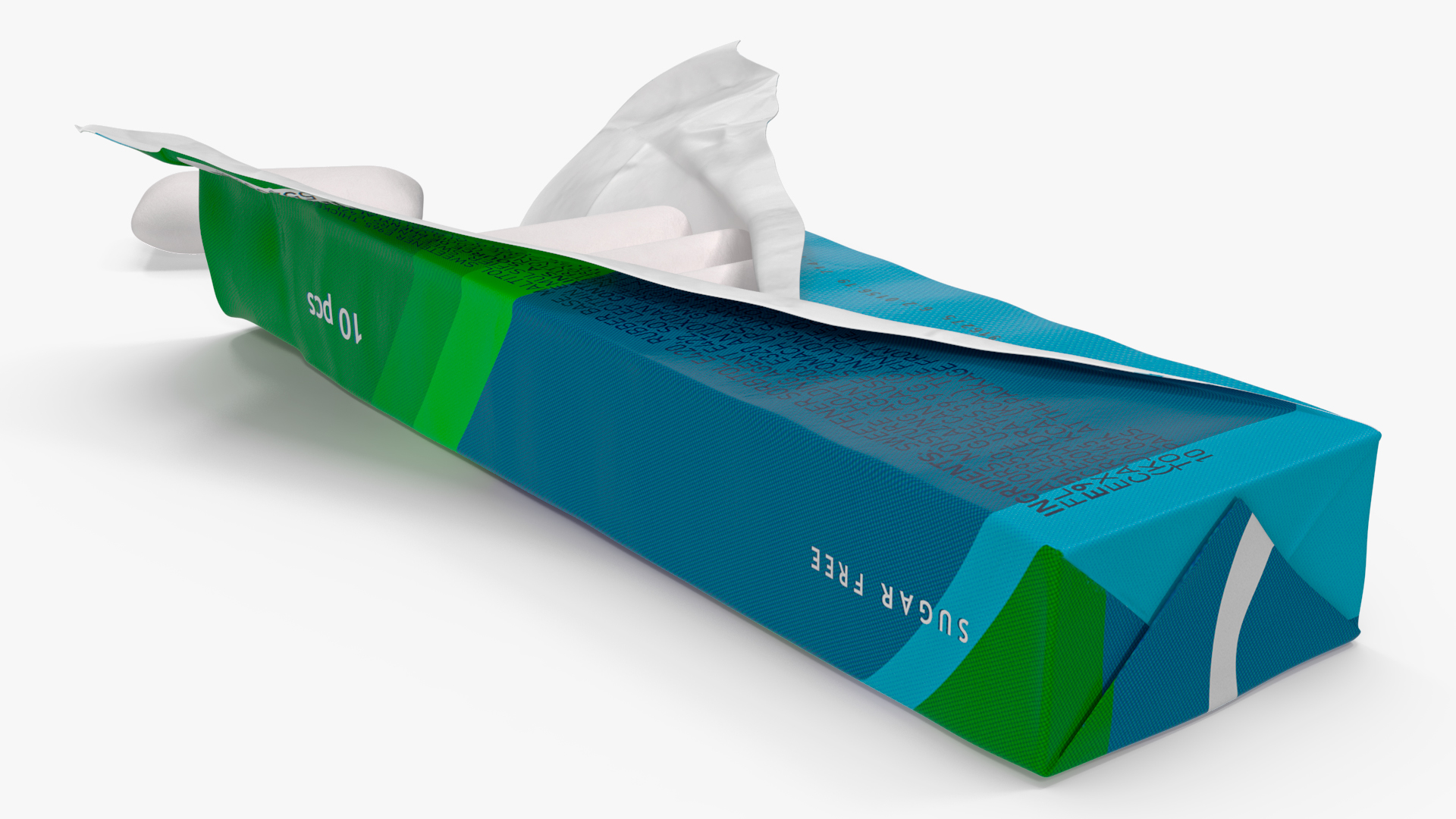 Chewing Gum Package Open with Pads 3D model