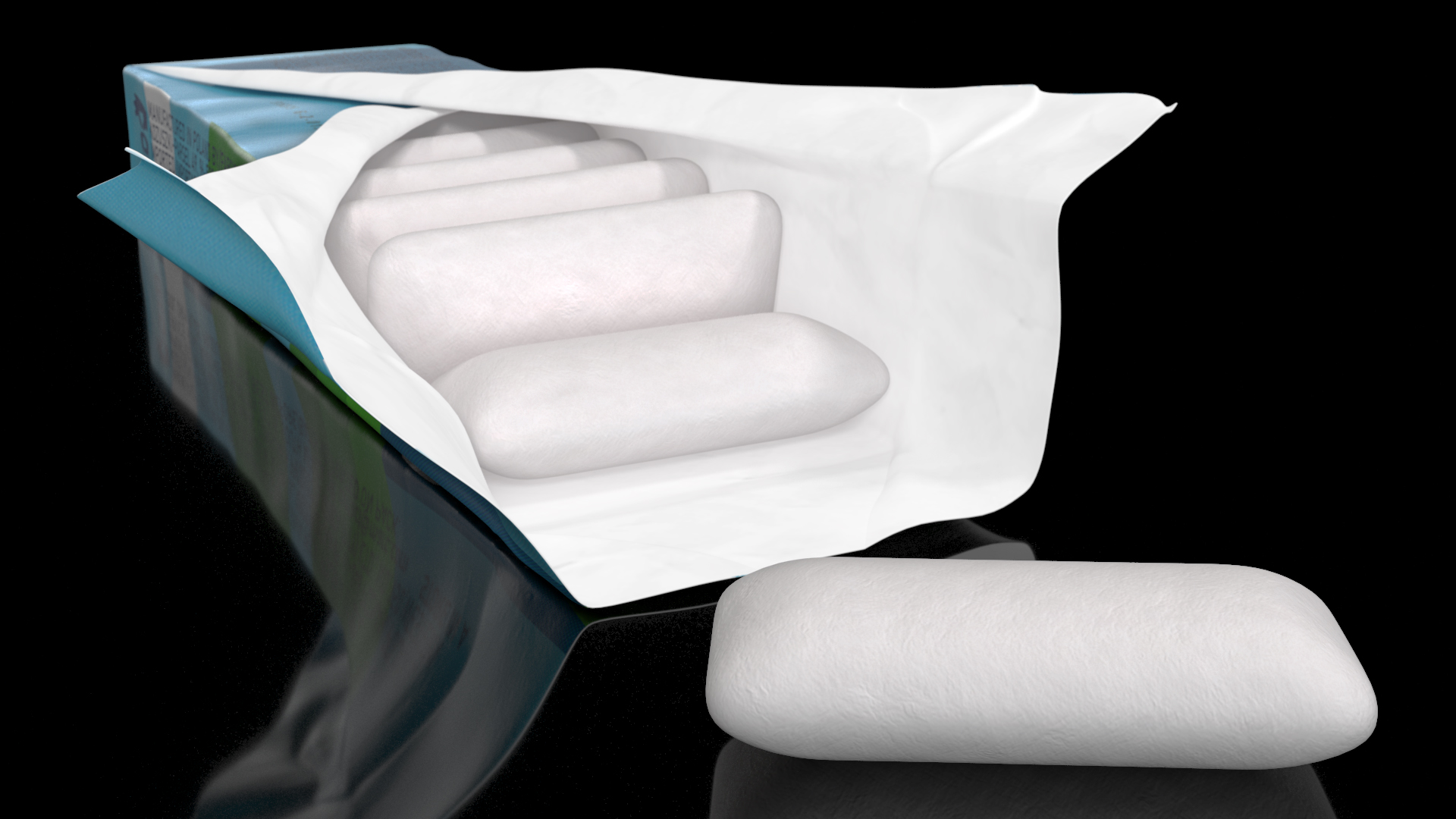 Chewing Gum Package Open with Pads 3D model