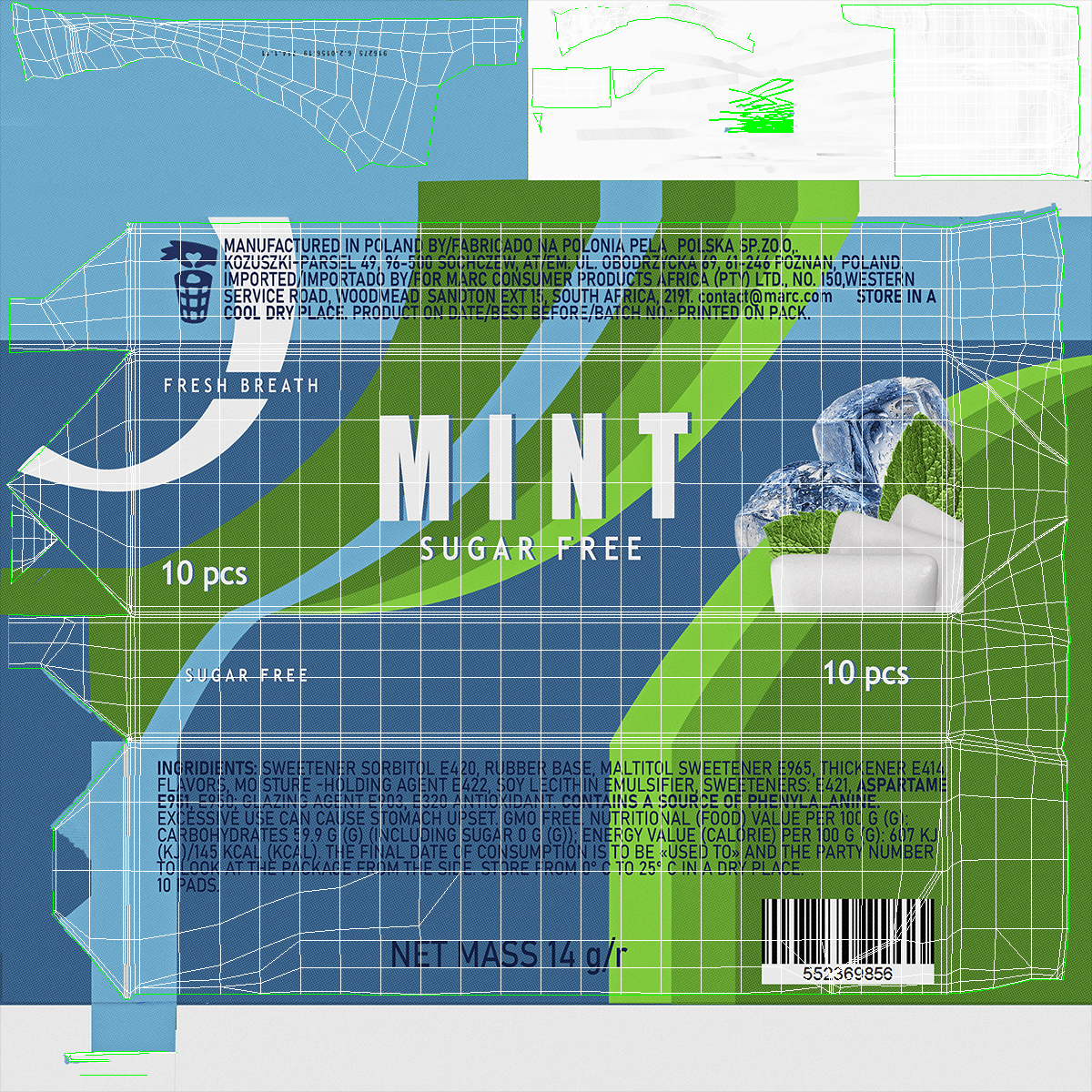 Chewing Gum Package Open with Pads 3D model