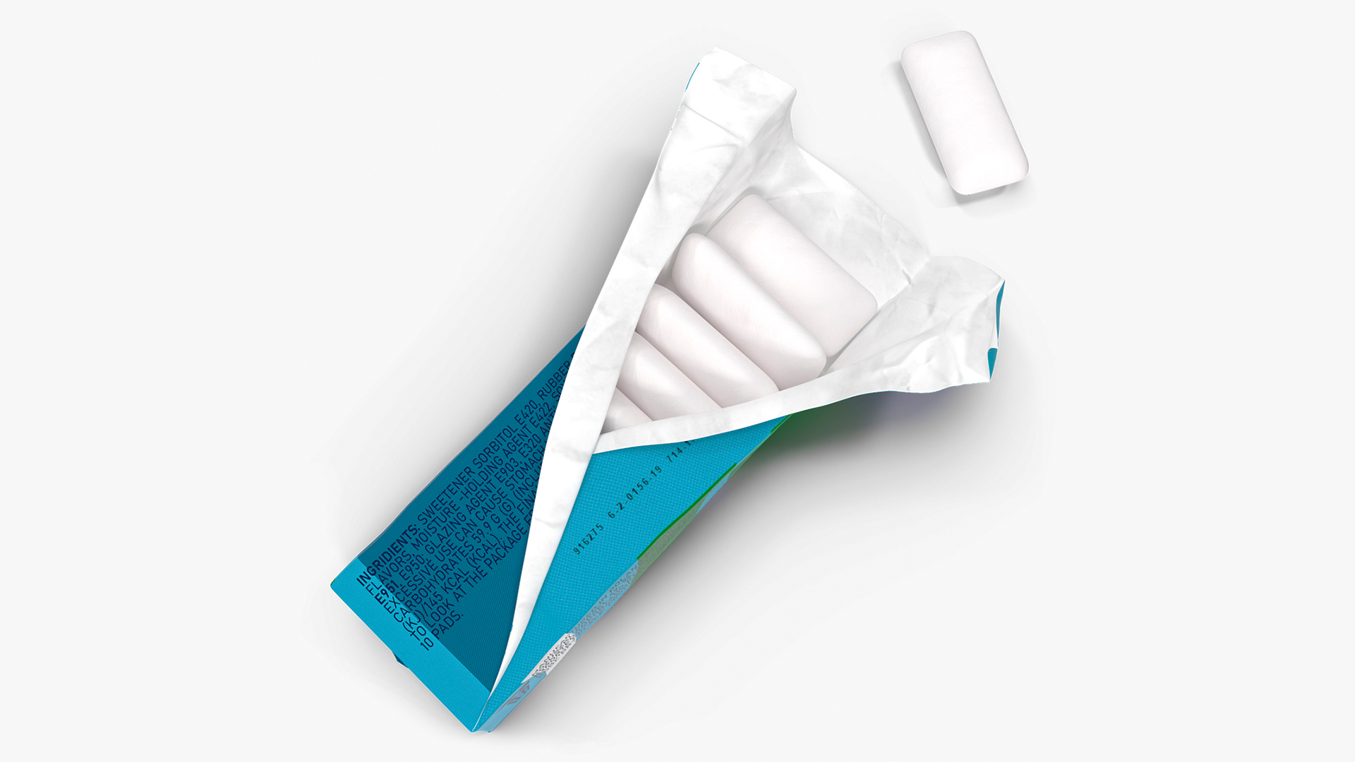 Chewing Gum Package Open with Pads 3D model