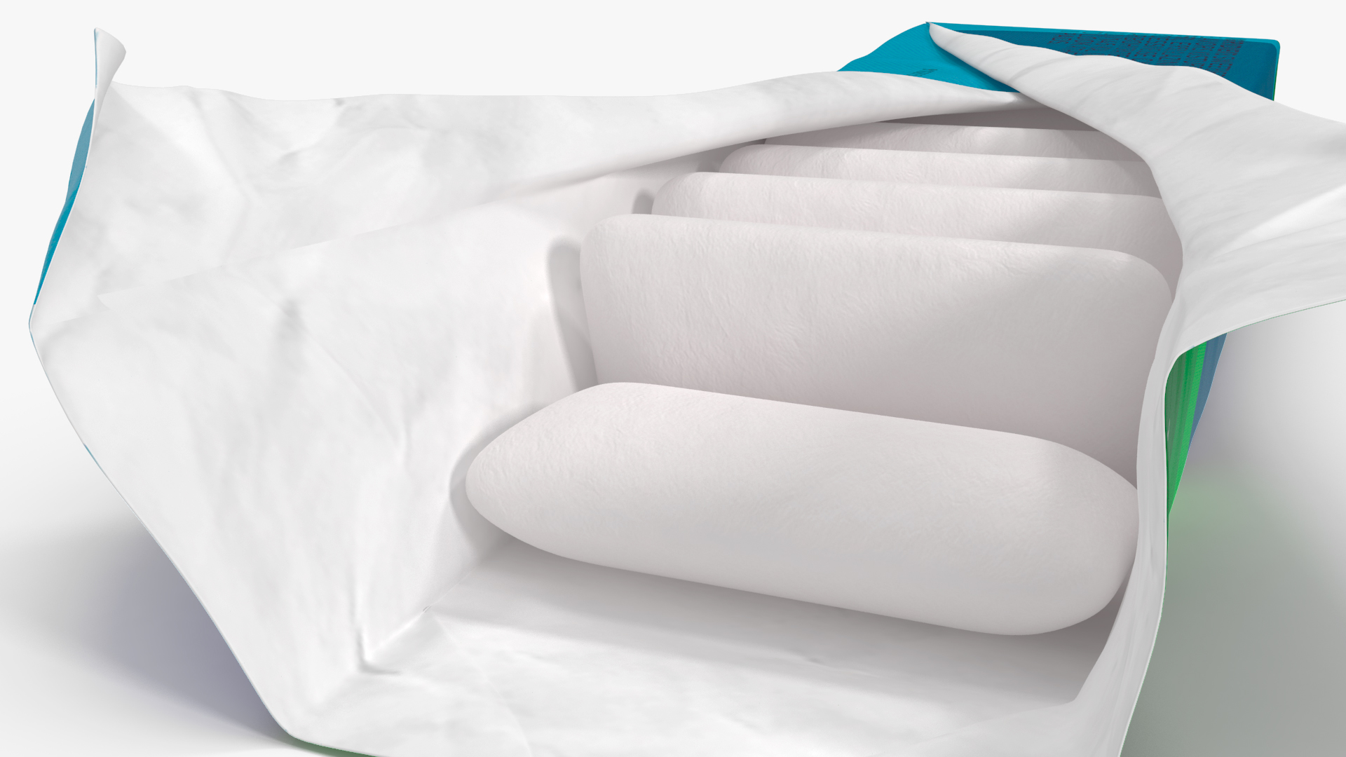 Chewing Gum Package Open with Pads 3D model