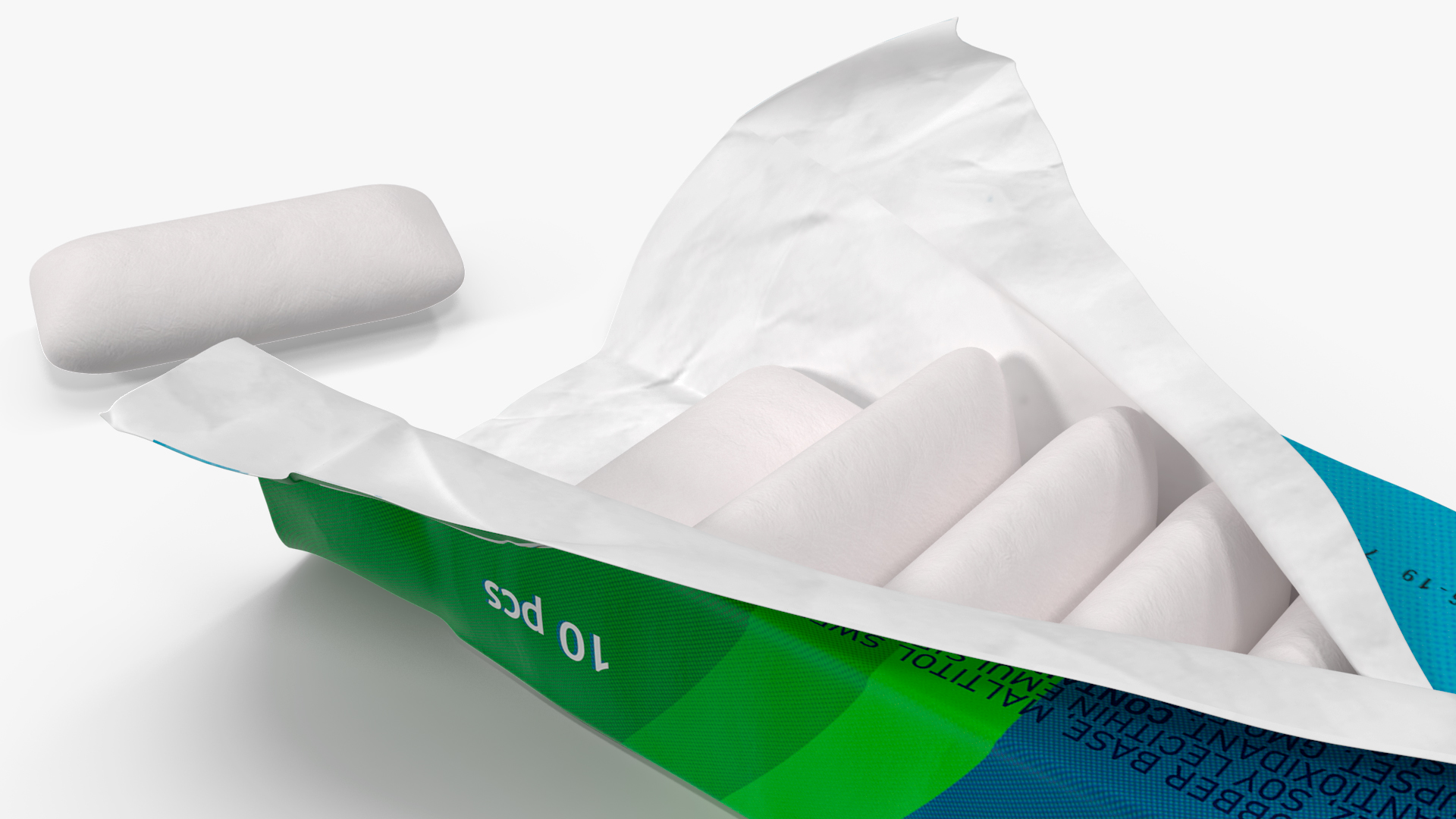 Chewing Gum Package Open with Pads 3D model
