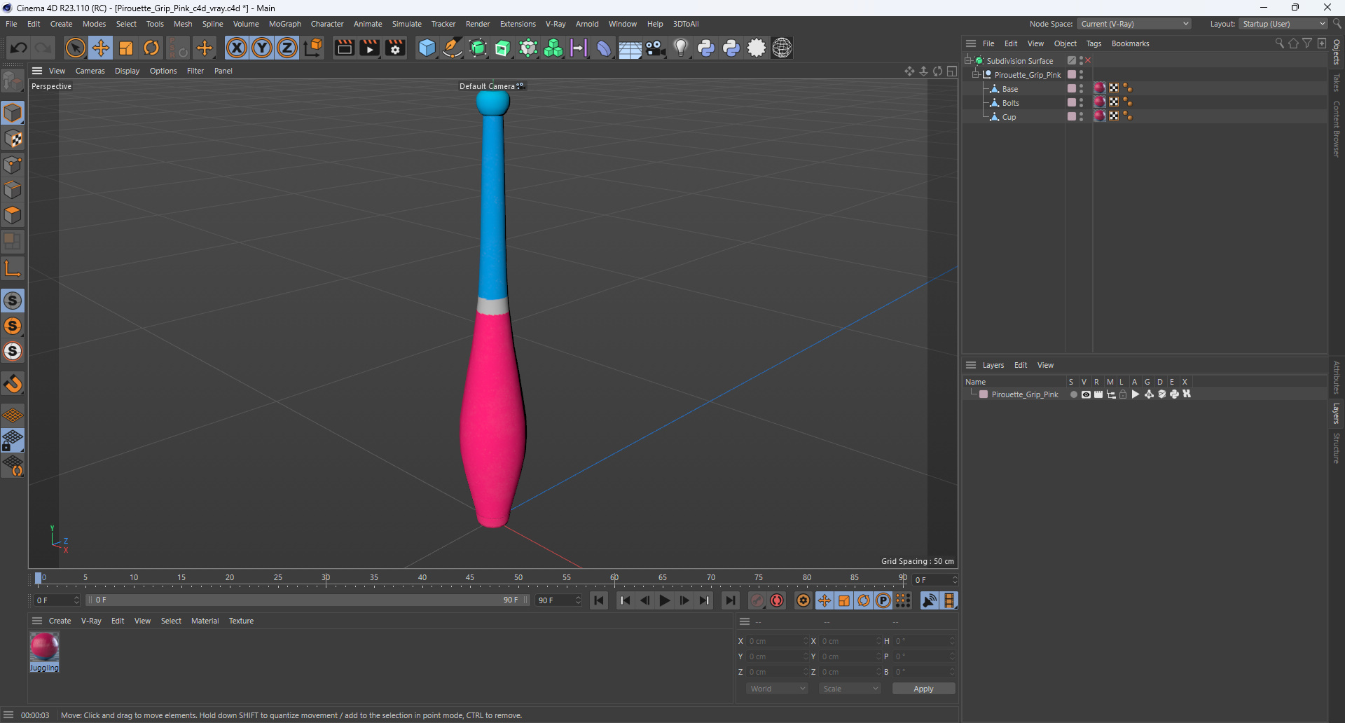 Pirouette Grip Pink 3D model