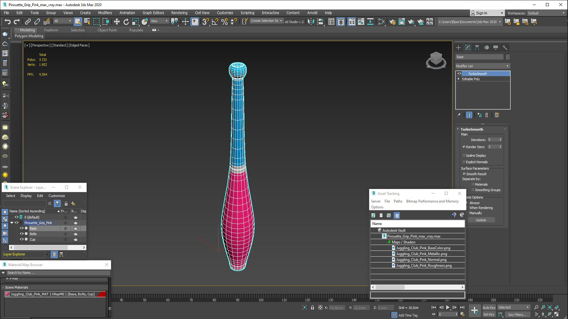Pirouette Grip Pink 3D model