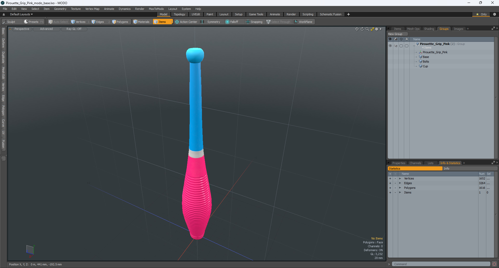 Pirouette Grip Pink 3D model