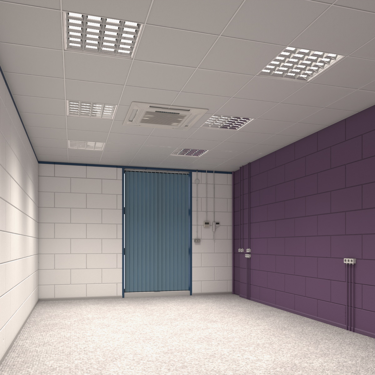 Empty Utility Room Interior 3D model preview