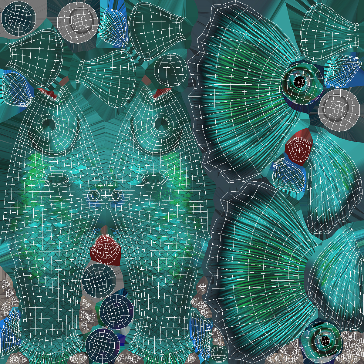 Guppy Fish Malachite Rigged 3D