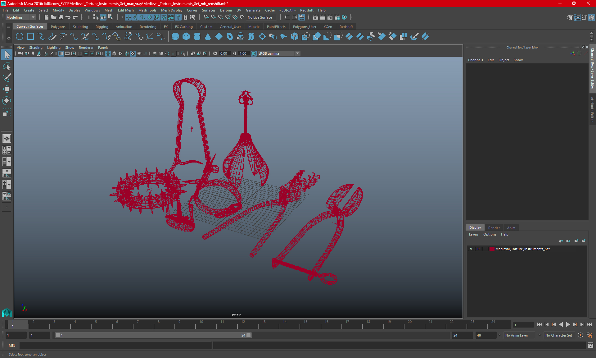 Medieval Torture Instruments Set 3D
