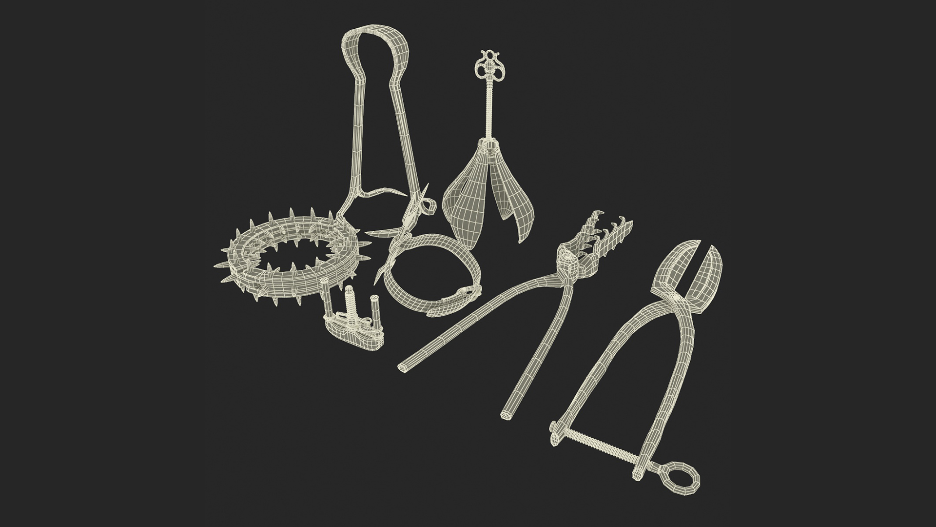 Medieval Torture Instruments Set 3D