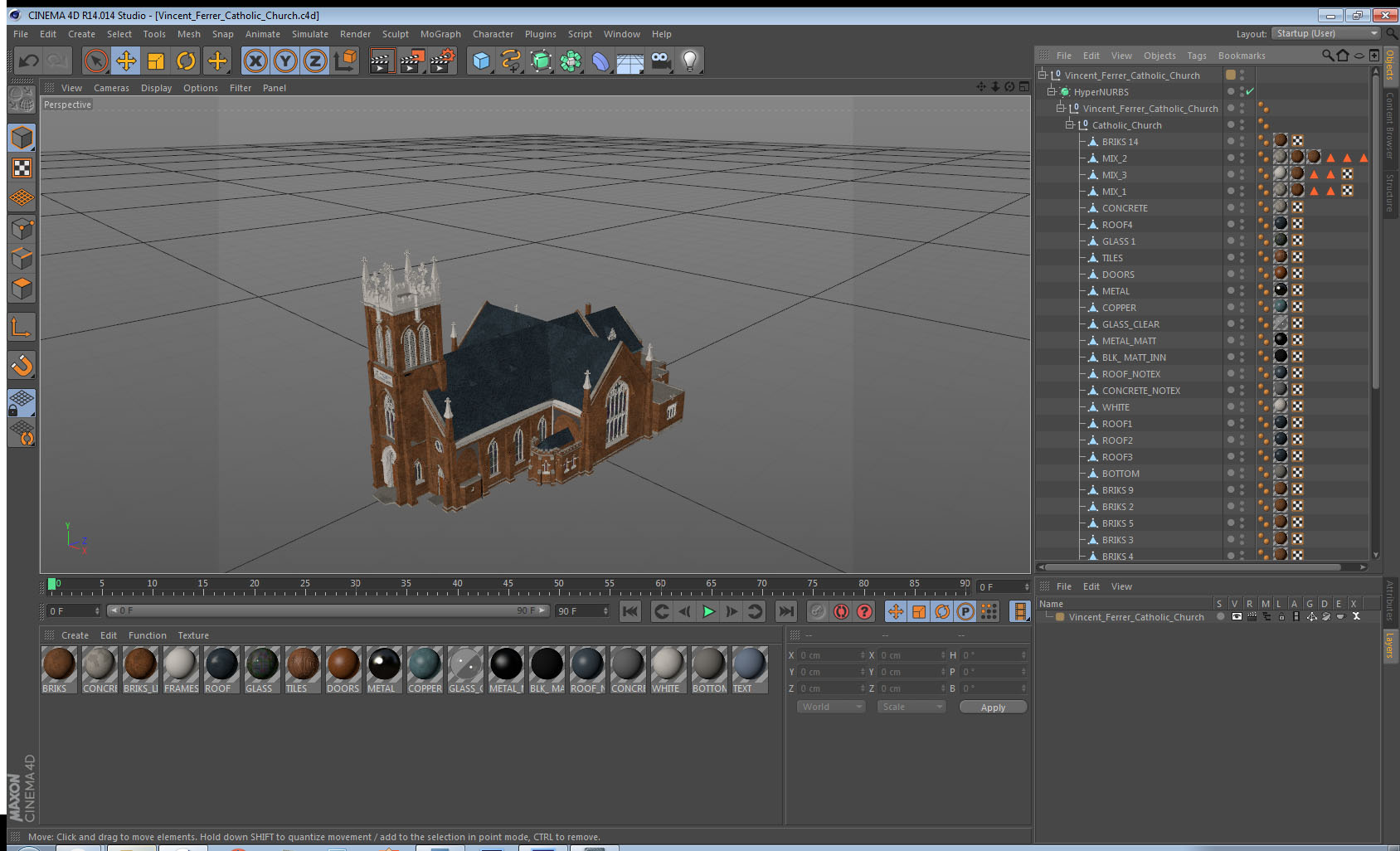 3D model Vincent Ferrer Catholic Church