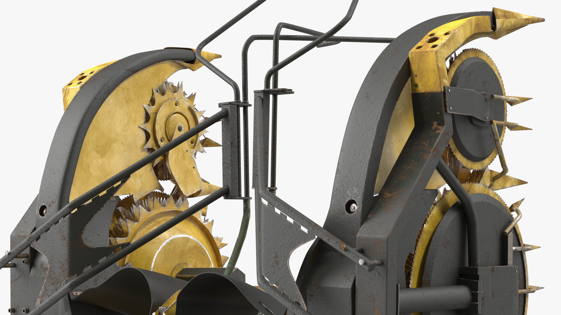 New Holland 750BFI Forage Harvester Heads Folded Old 3D