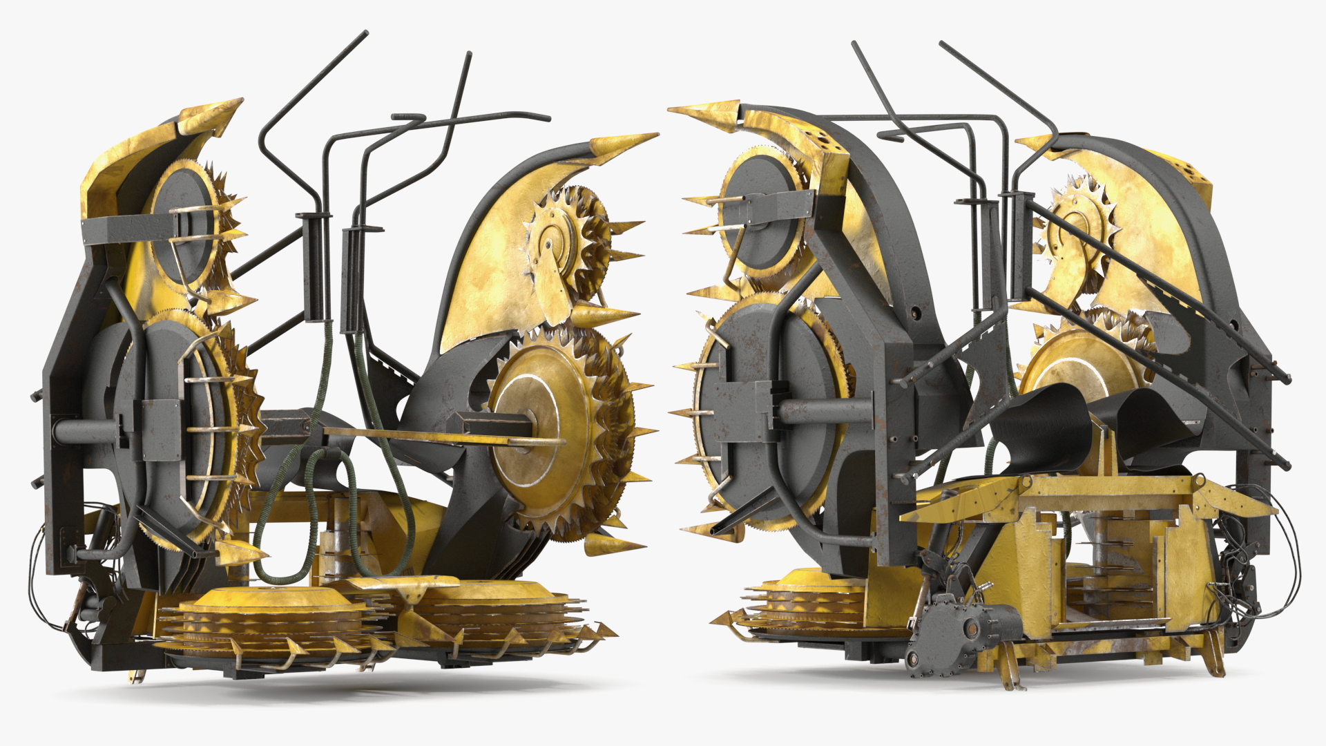 New Holland 750BFI Forage Harvester Heads Folded Old 3D