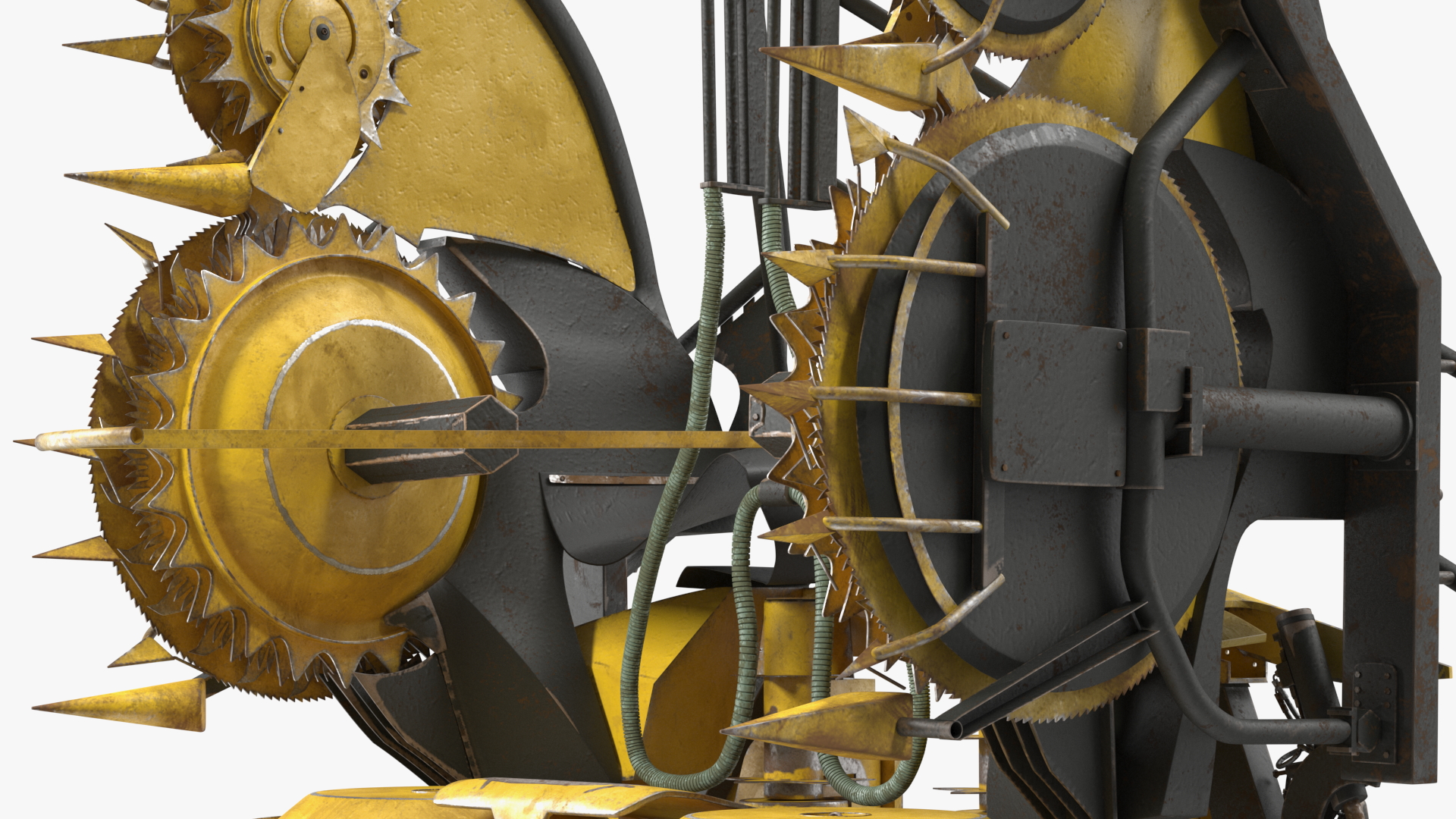 New Holland 750BFI Forage Harvester Heads Folded Old 3D