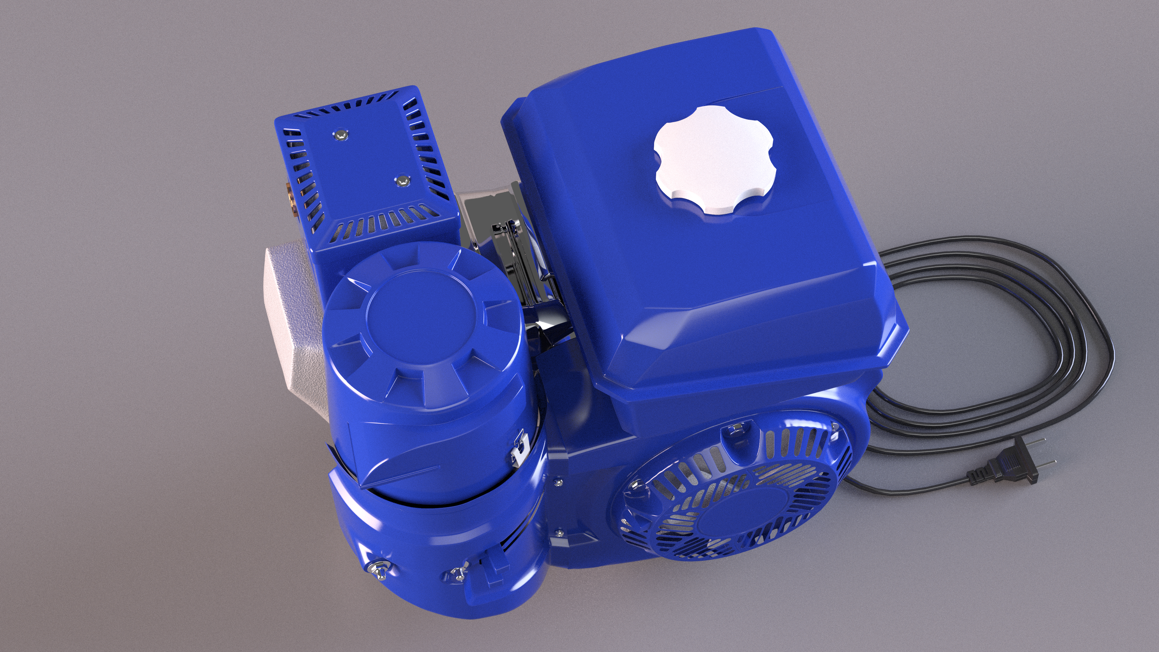 3D Horizontal Electric Start Gasoline Engine Blue