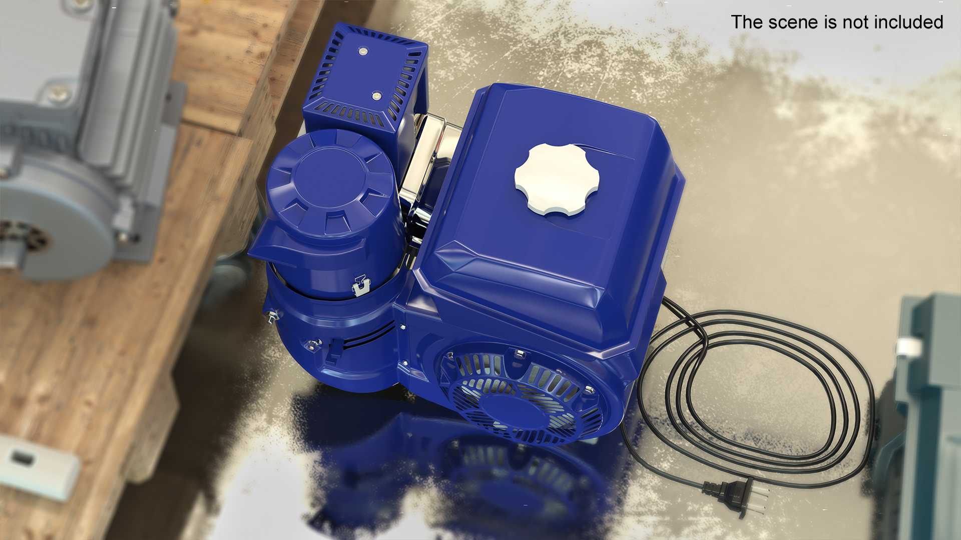 3D Horizontal Electric Start Gasoline Engine Blue
