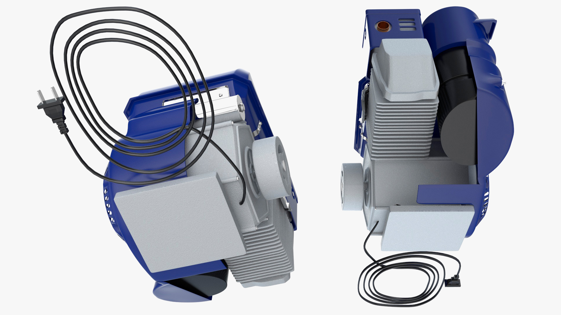 3D Horizontal Electric Start Gasoline Engine Blue