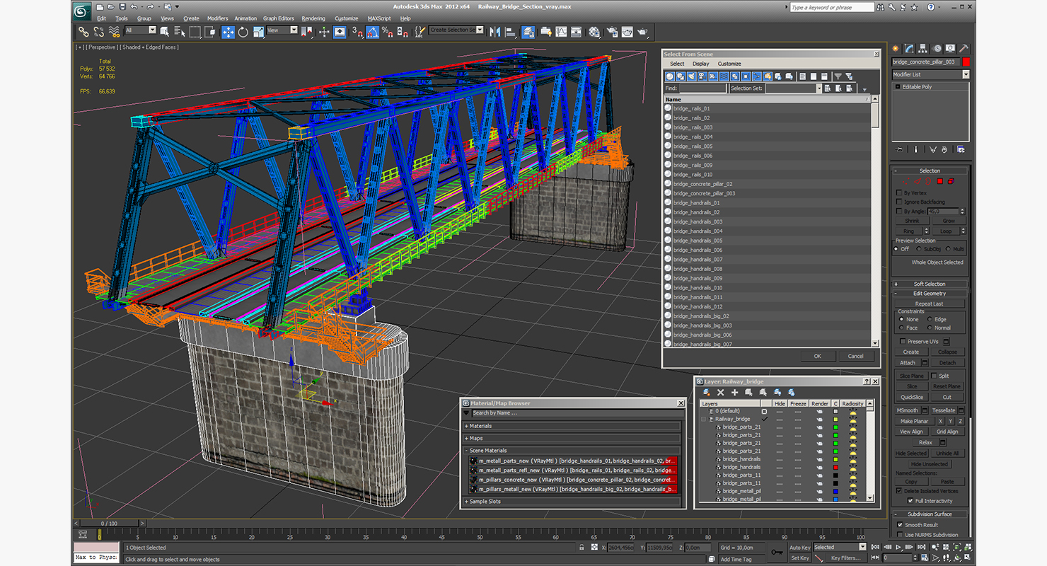 Railway Bridge Section 3D