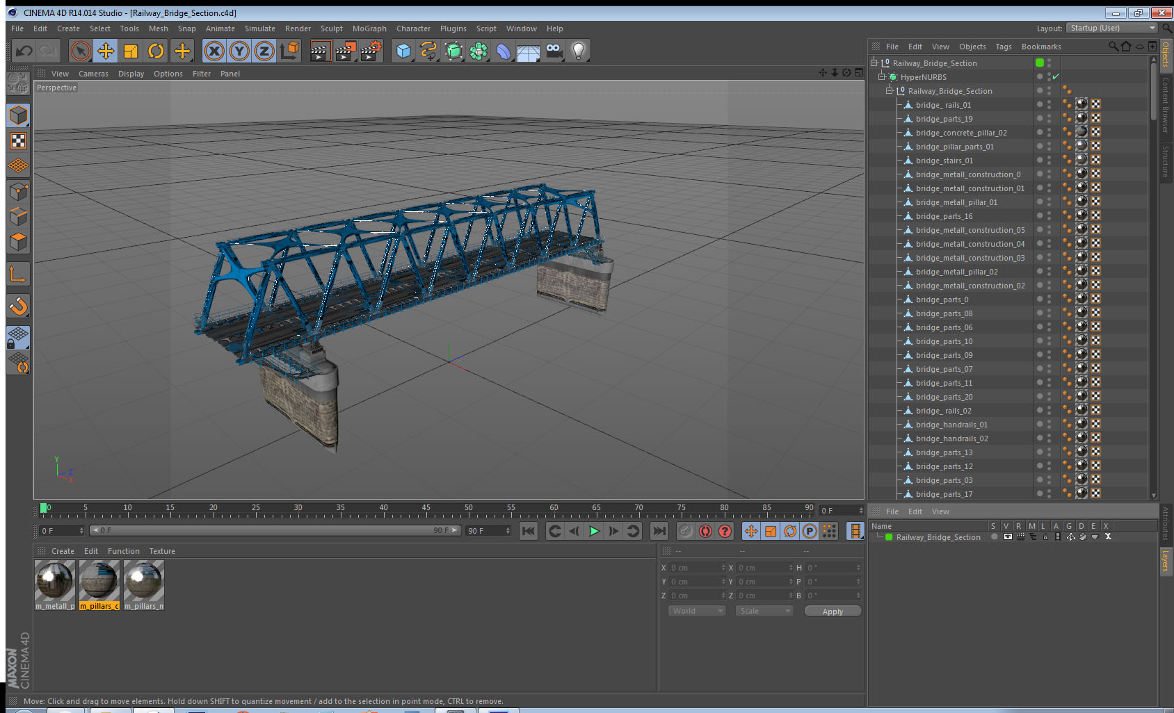 Railway Bridge Section 3D