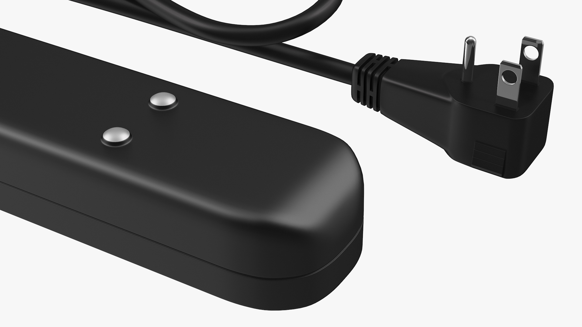 3 Outlets Smart Black Mini Power Strip with USB 3D
