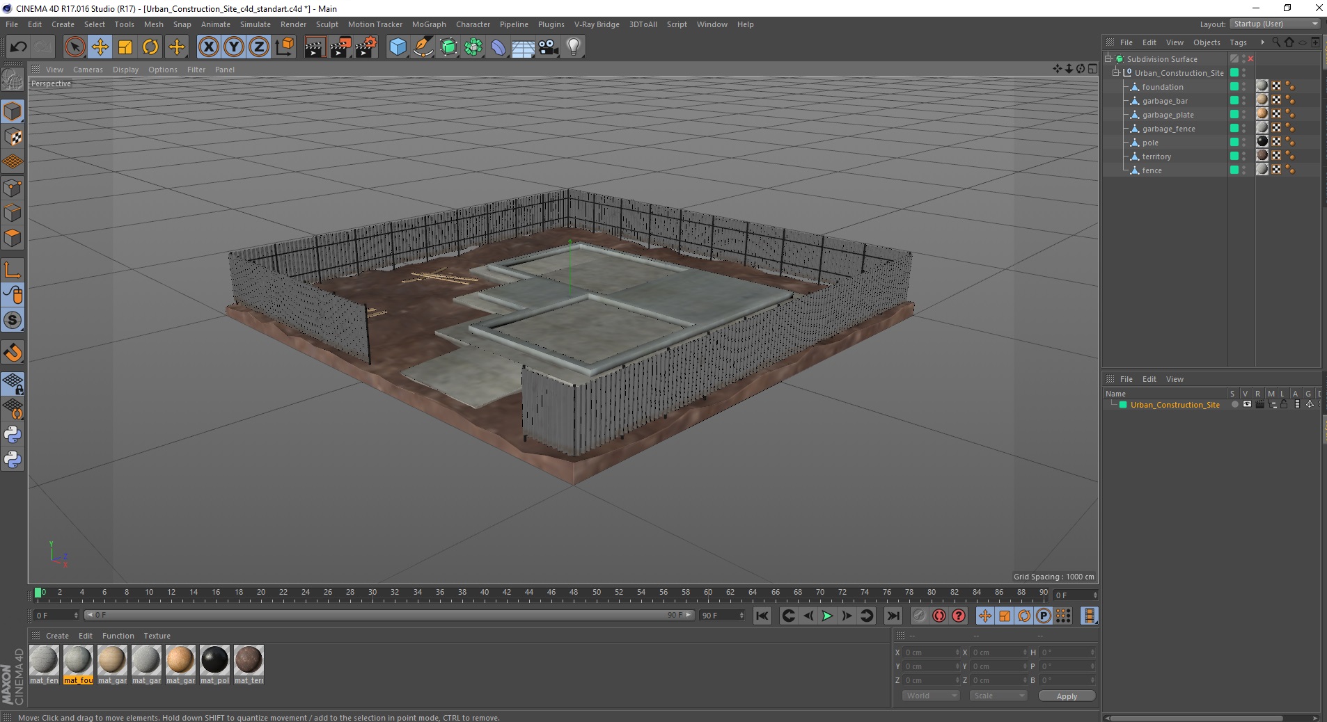 3D Urban Construction Site model