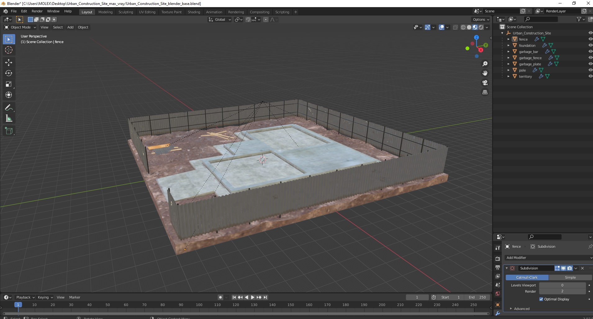 3D Urban Construction Site model
